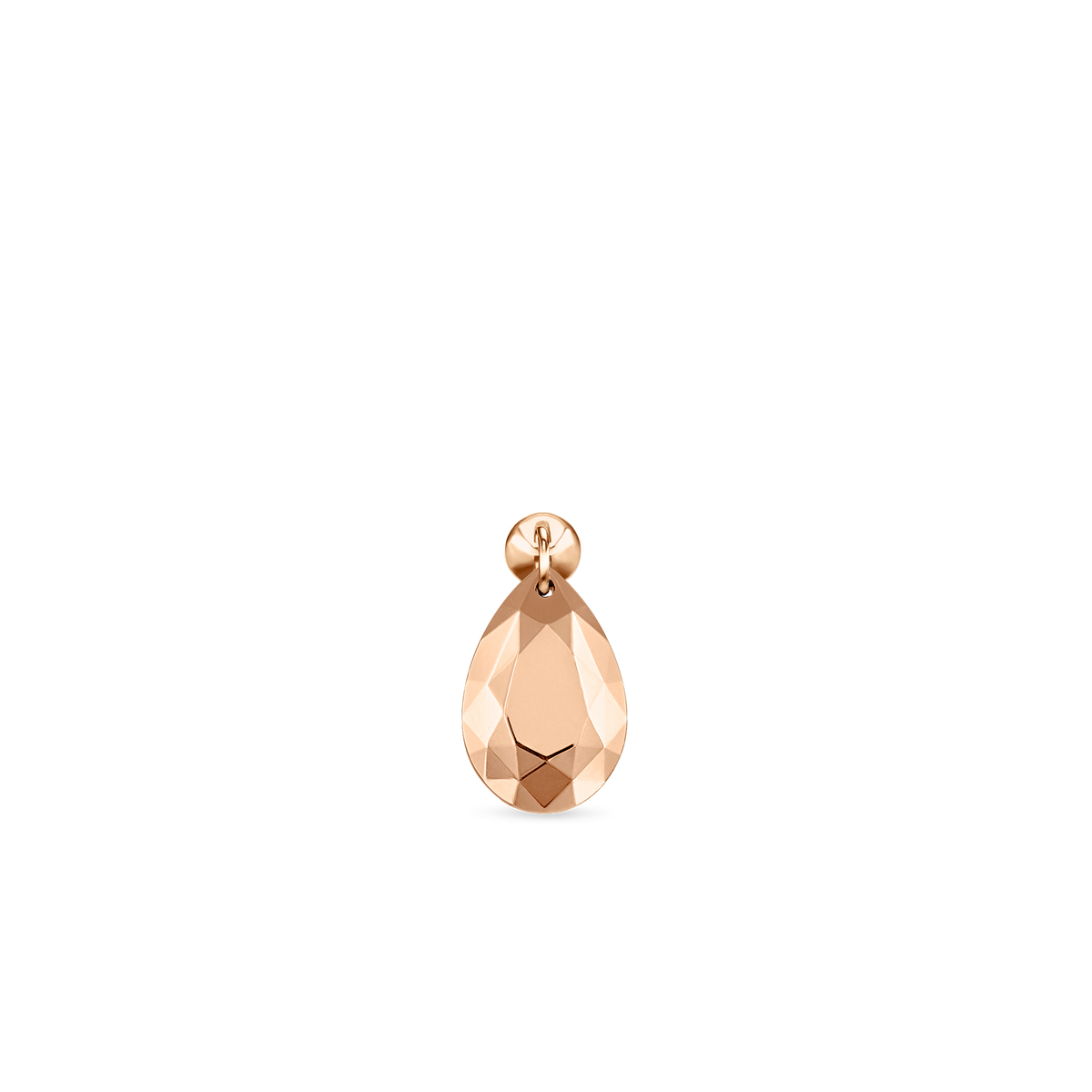 Faceted Gold Pear Threaded Charm Earring