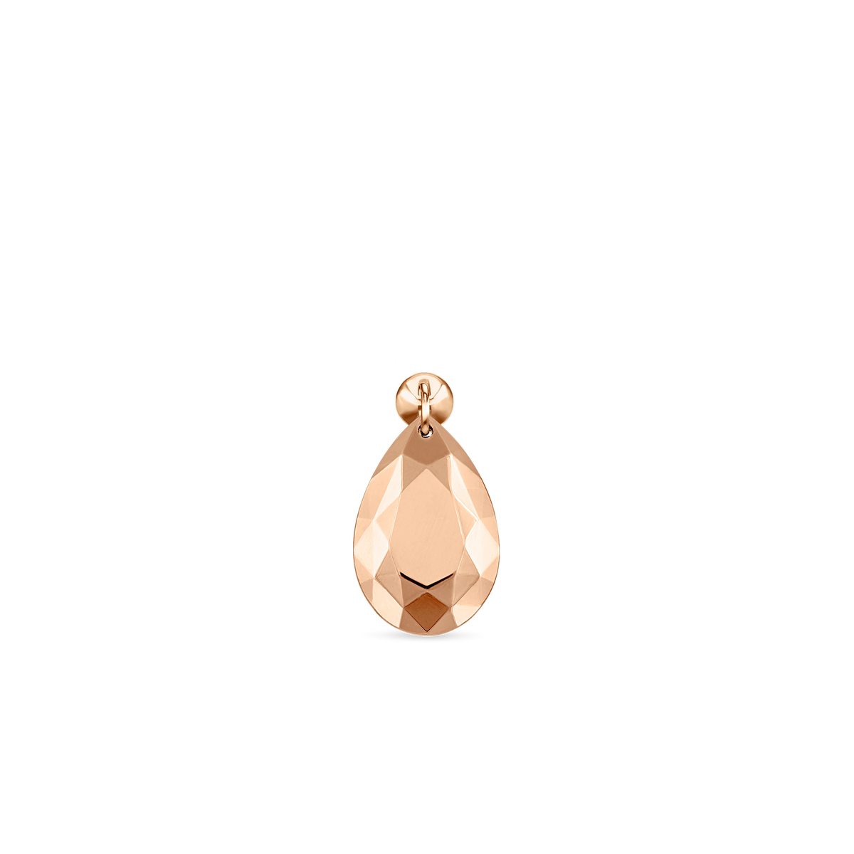 Faceted Gold Pear Threaded Charm Earring