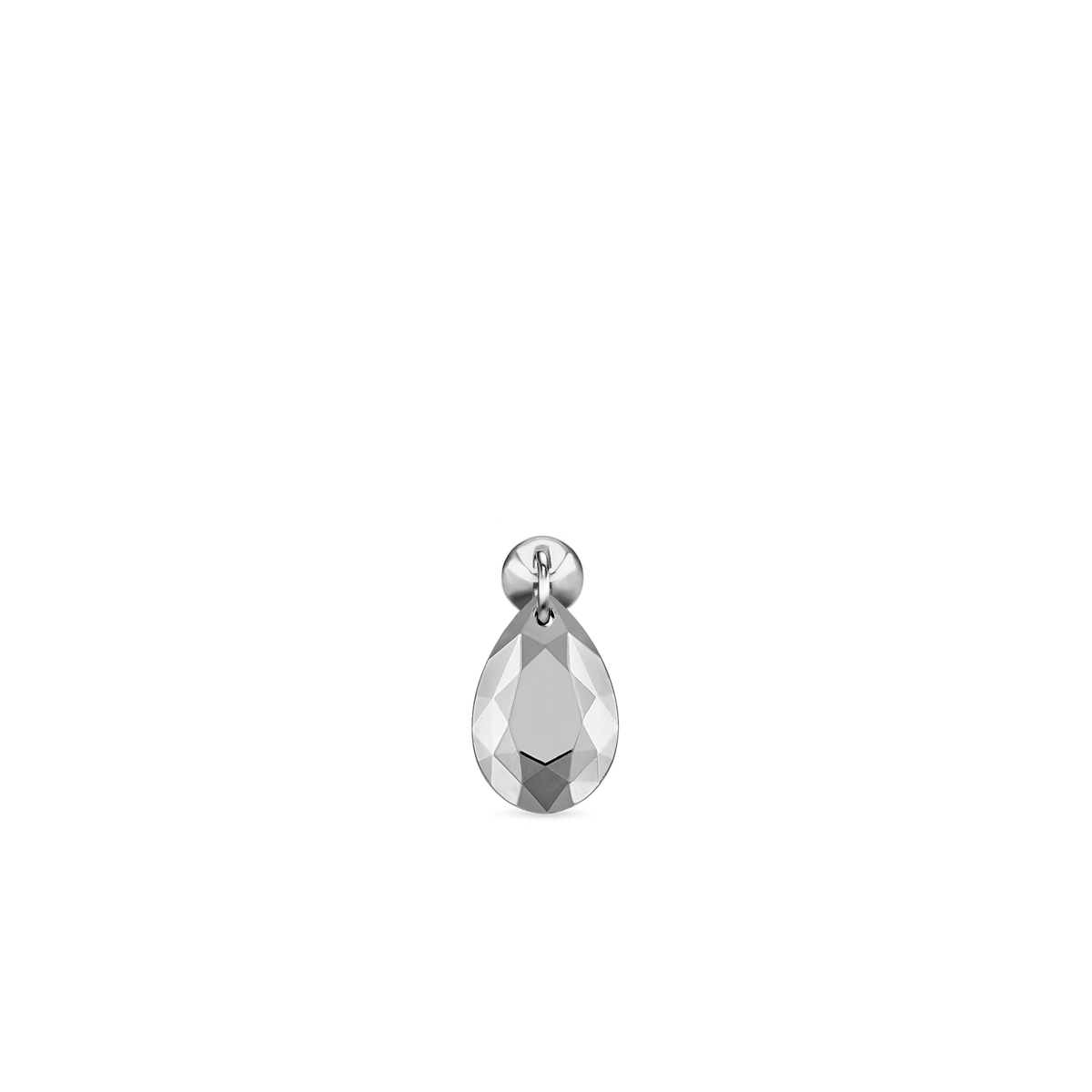 Faceted Gold Pear Threaded Charm Earring