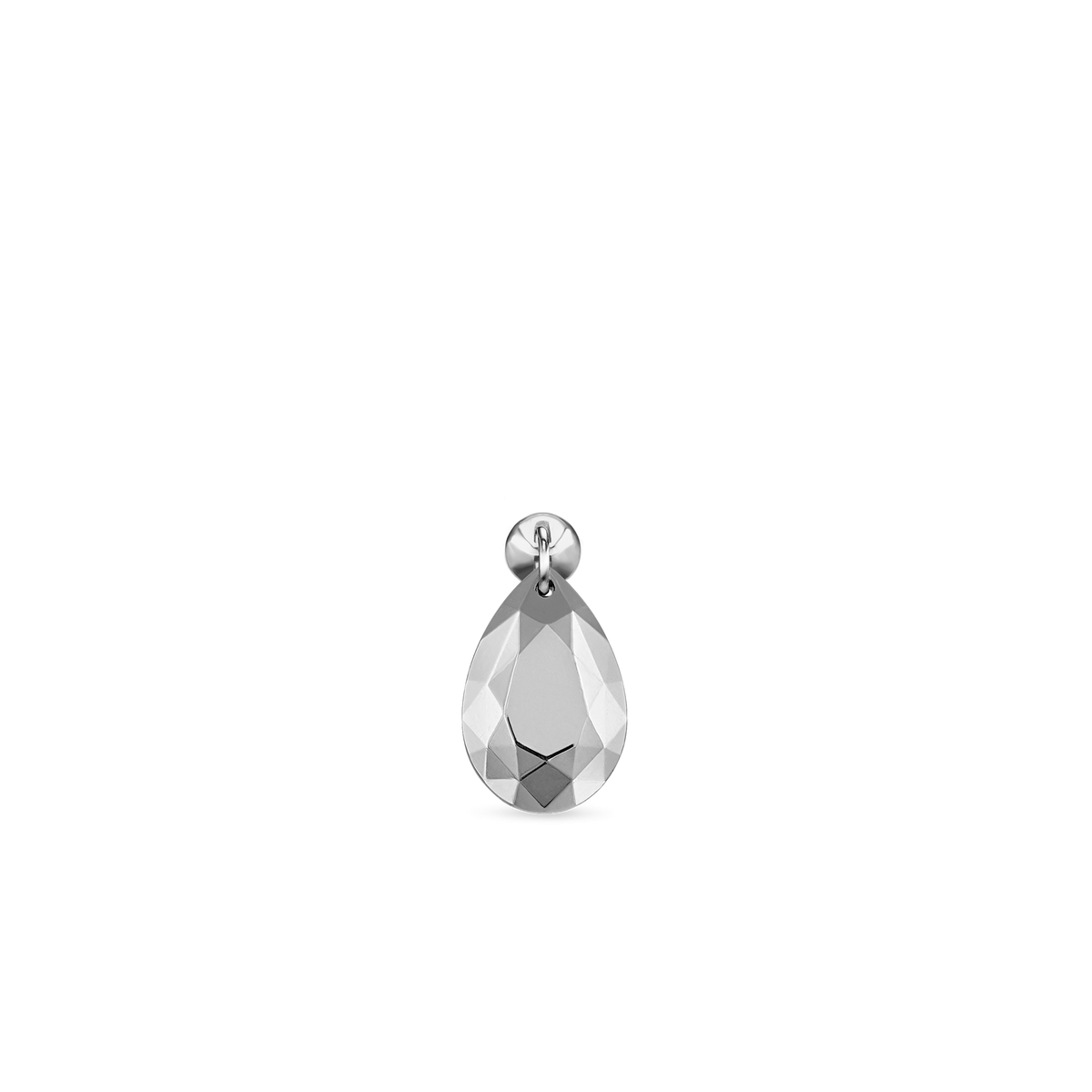 Faceted Gold Pear Threaded Charm Earring