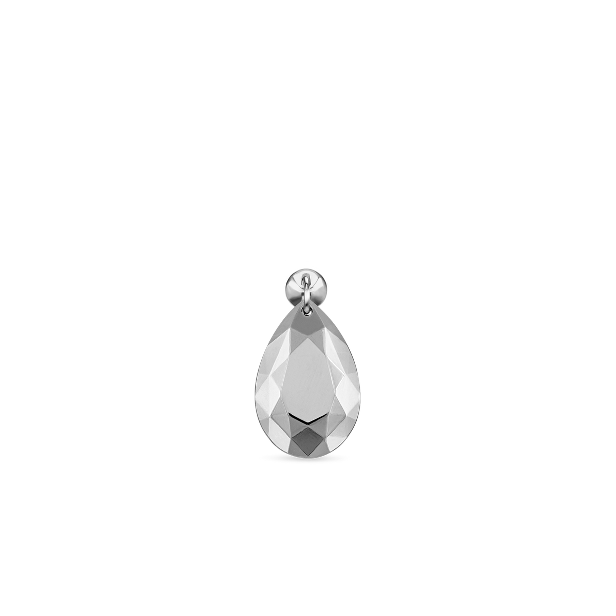 Faceted Gold Pear Threaded Charm Earring