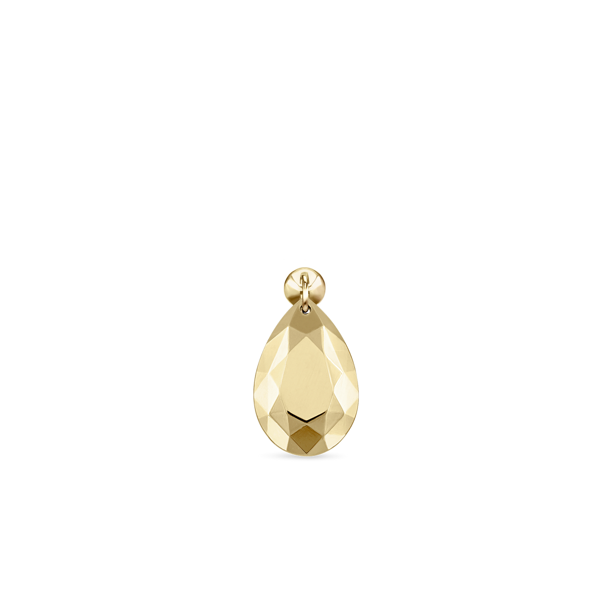 Faceted Gold Pear Threaded Charm Earring