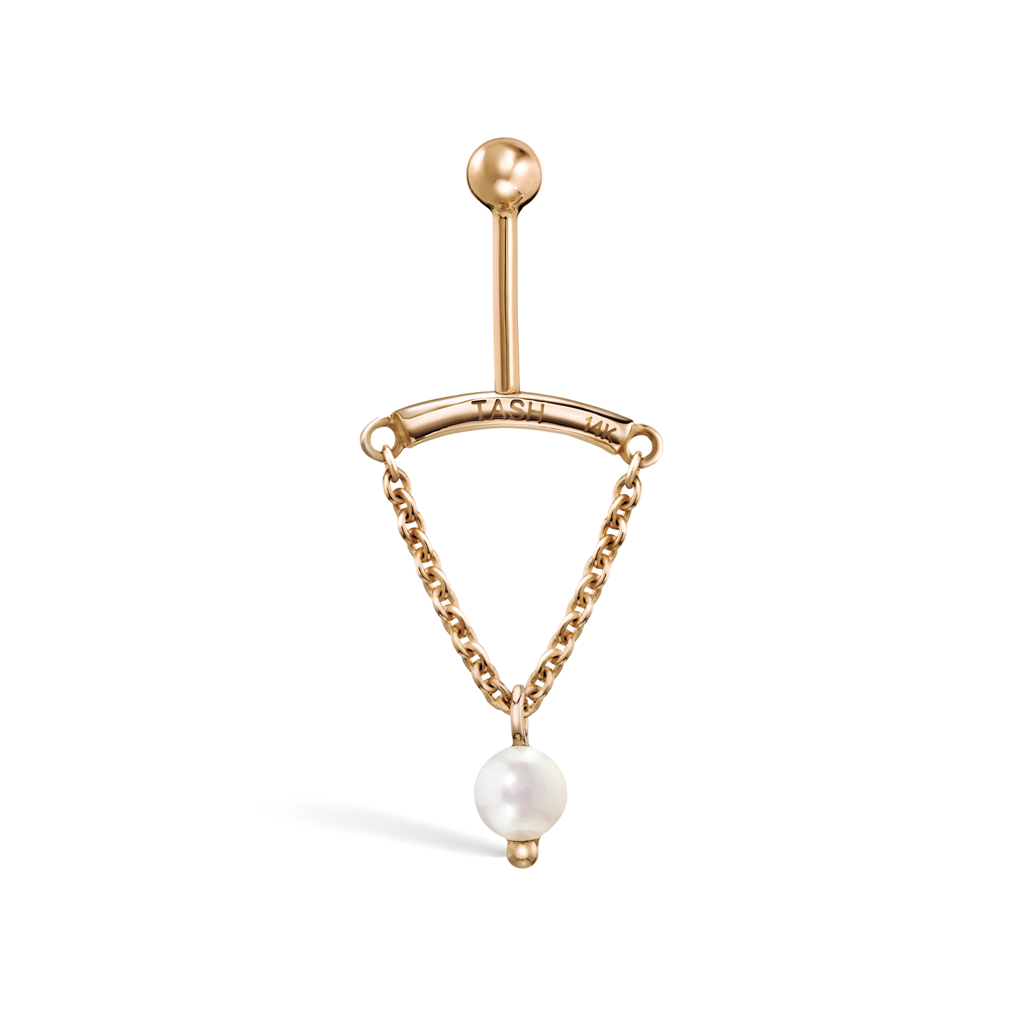 Pearl Drape Threaded Stud Earring