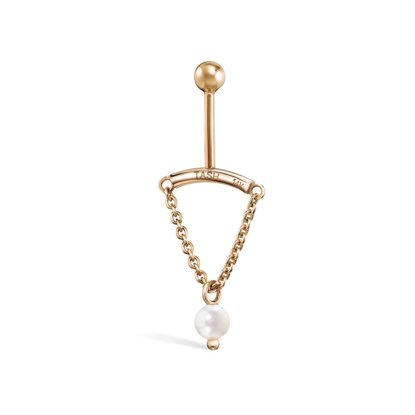 Pearl Drape Threaded Stud Earring