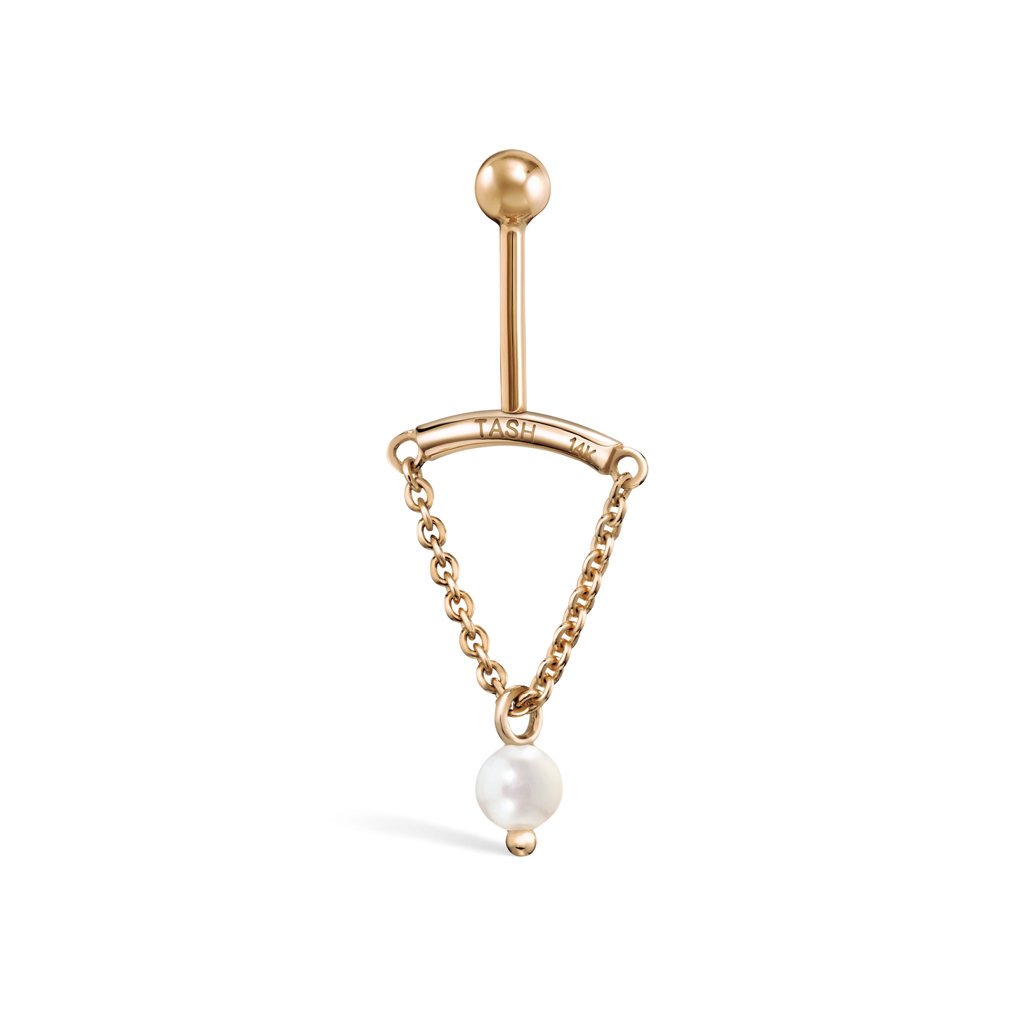 Pearl Drape Threaded Stud Earring