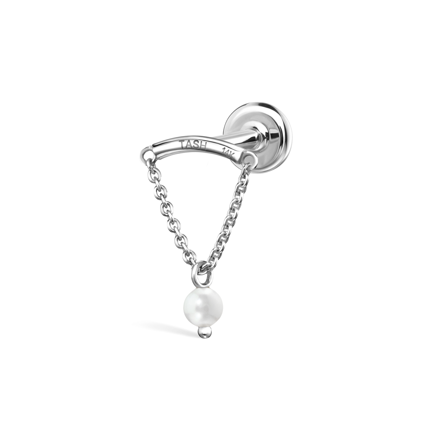 Pearl Drape Threaded Stud Earring