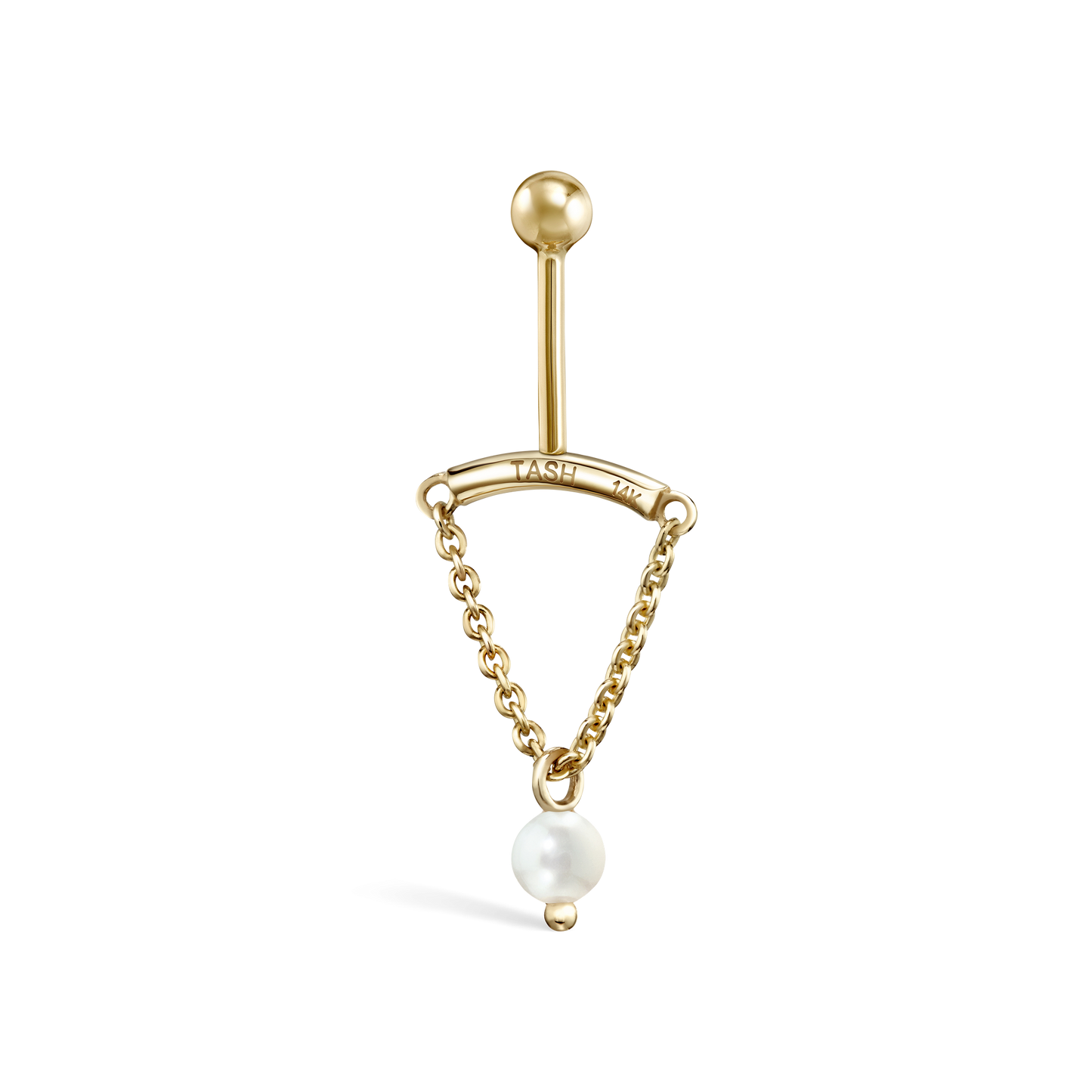 Pearl Drape Threaded Stud Earring
