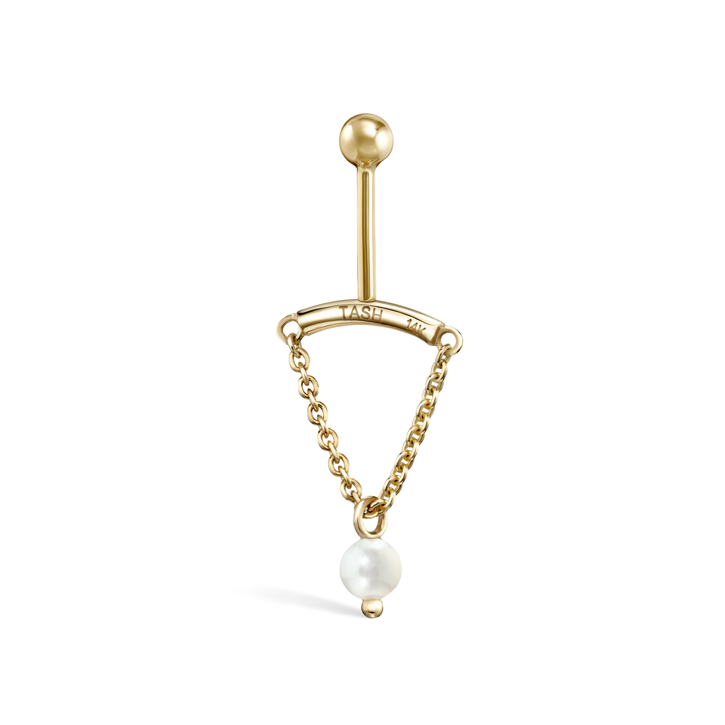 Pearl Drape Threaded Stud Earring