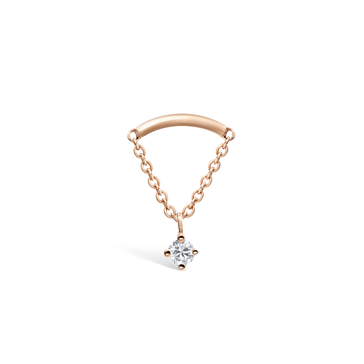 Prong Set Diamond Drape Threaded Stud Earring