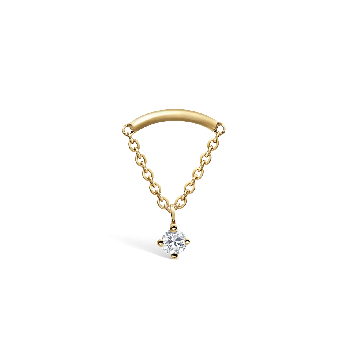 Prong Set Diamond Drape Threaded Stud Earring