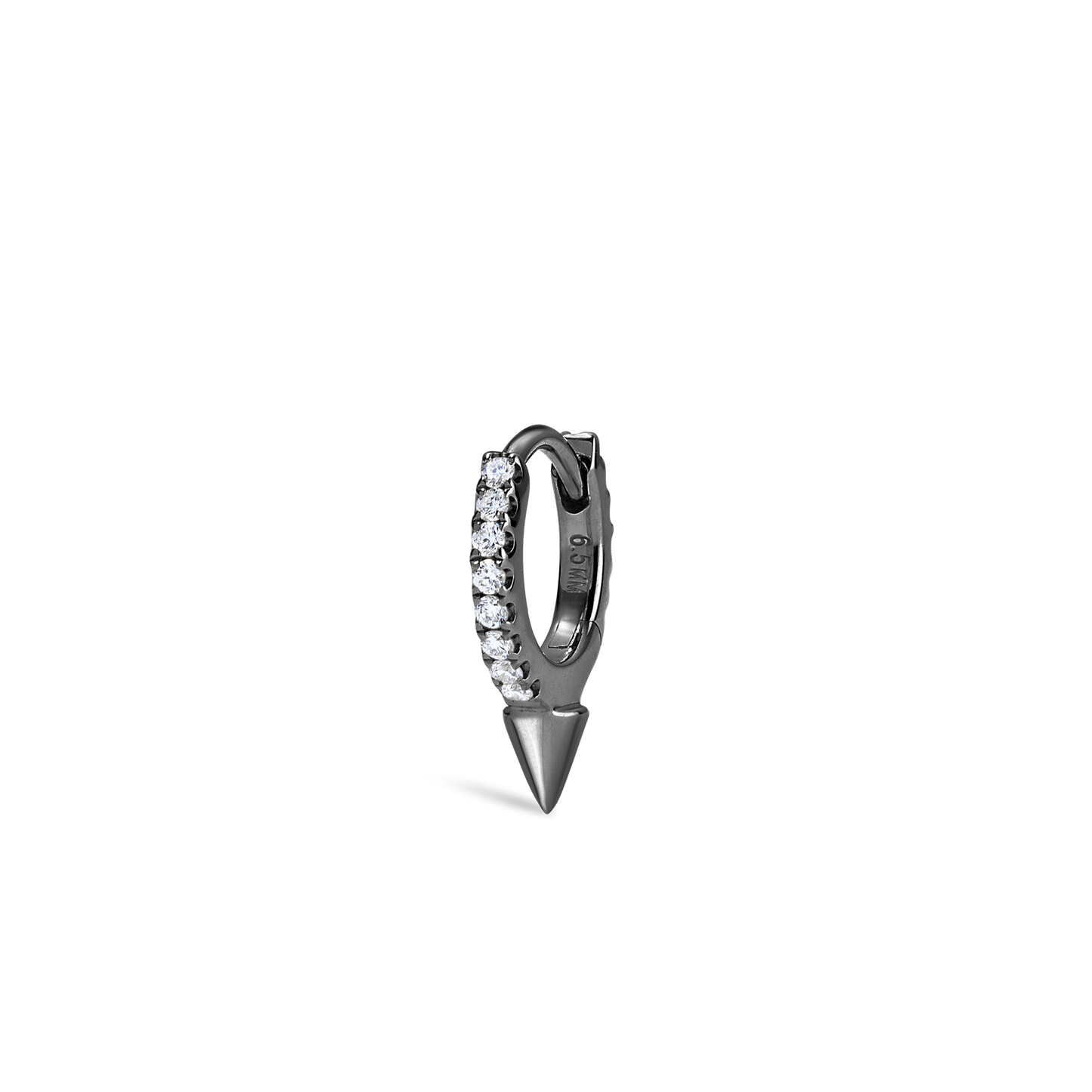 Single Short Spike Diamond Eternity Hoop Earring