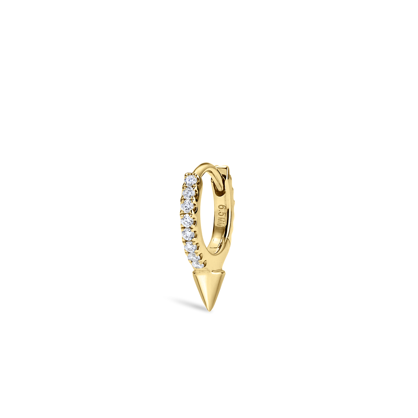 Single Short Spike Diamond Eternity Hoop Earring