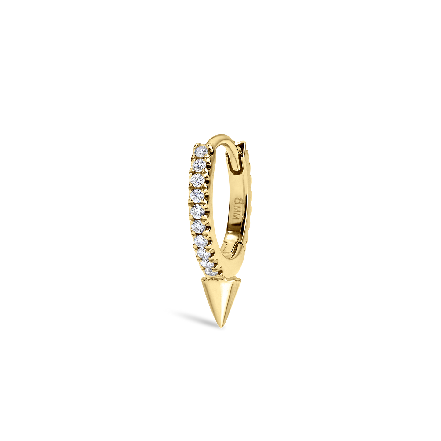 Single Short Spike Diamond Eternity Hoop Earring