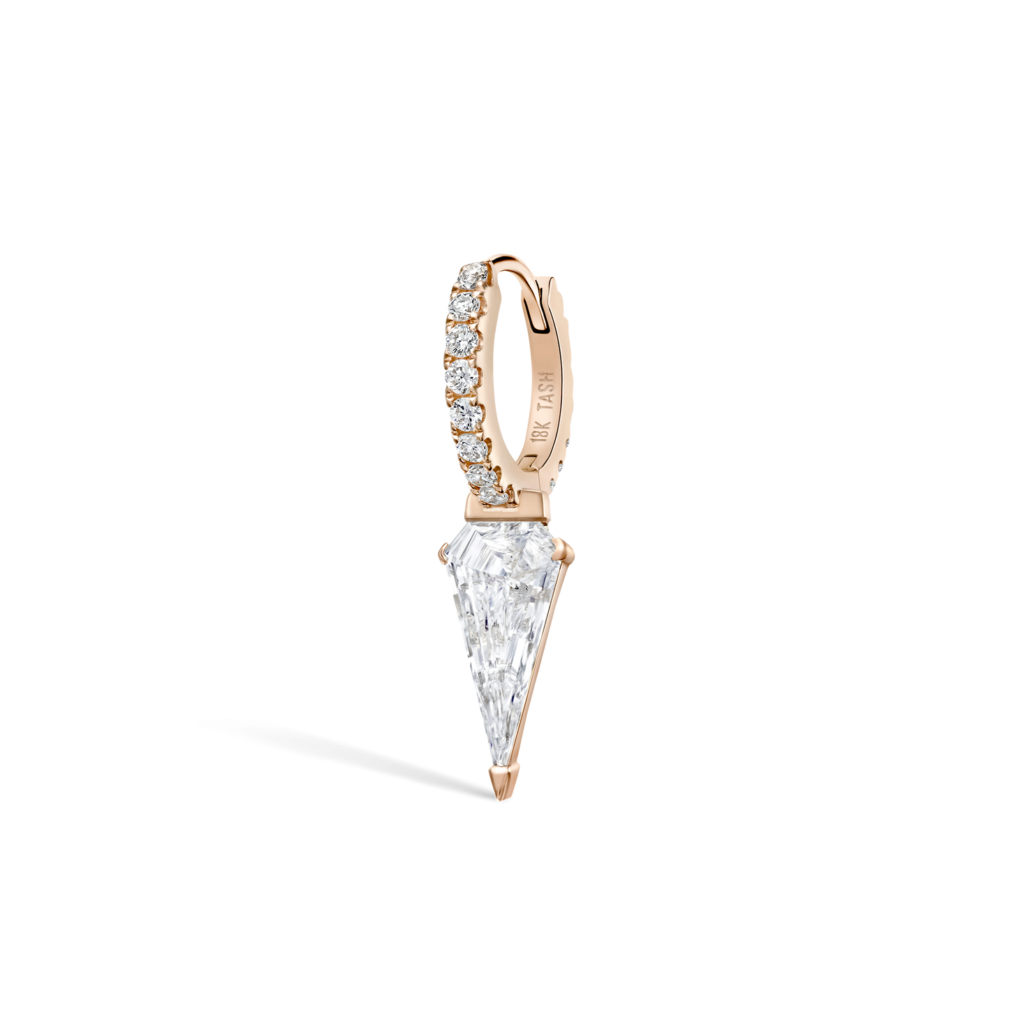 Silhouette Diamond Long Spike Eternity Hoop Earring