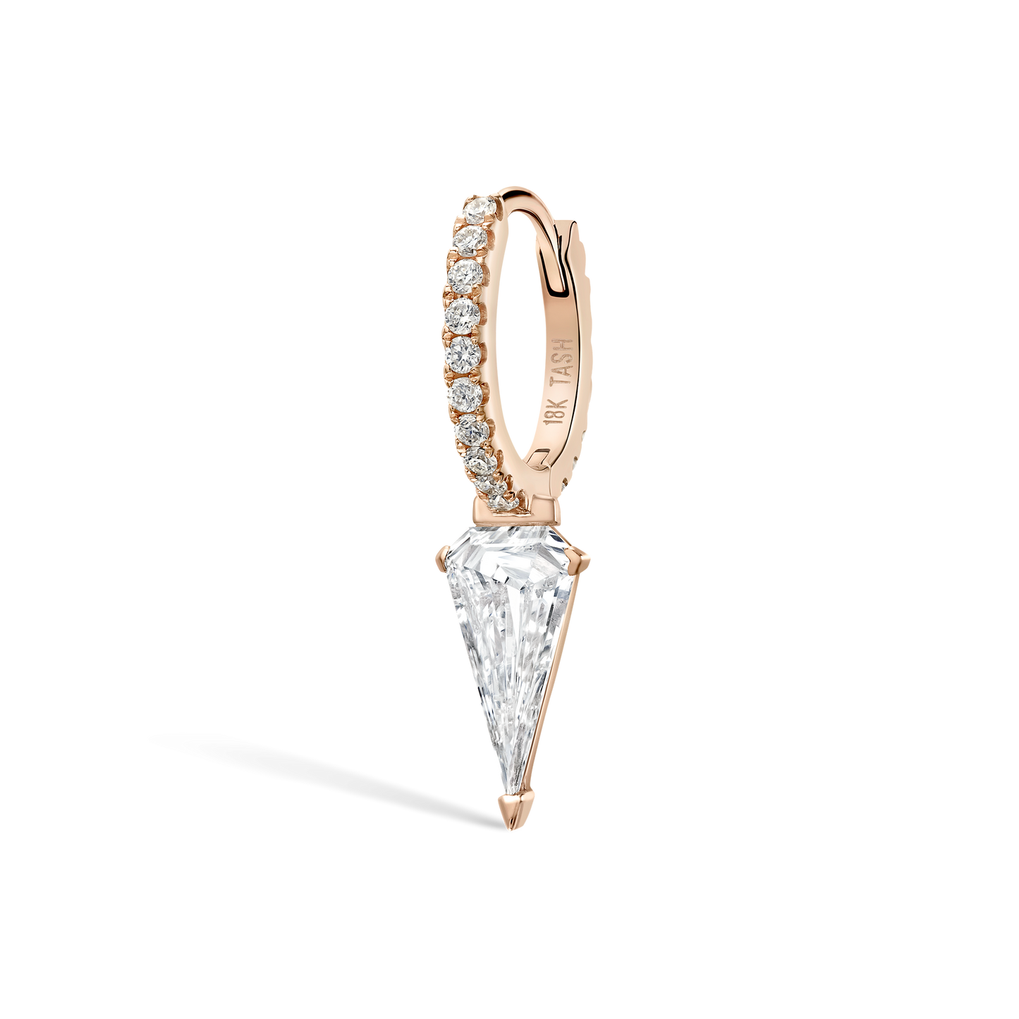 Silhouette Diamond Long Spike Eternity Hoop Earring