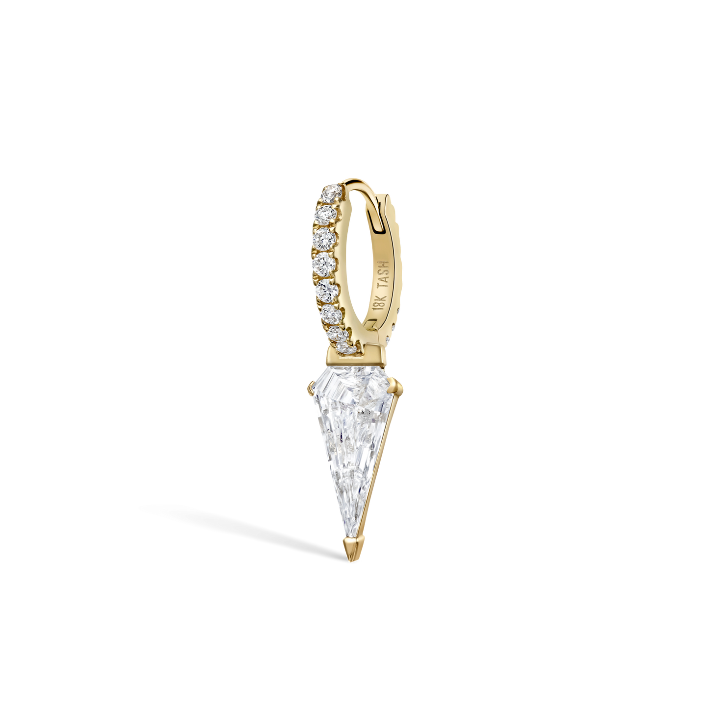 Silhouette Diamond Long Spike Eternity Hoop Earring
