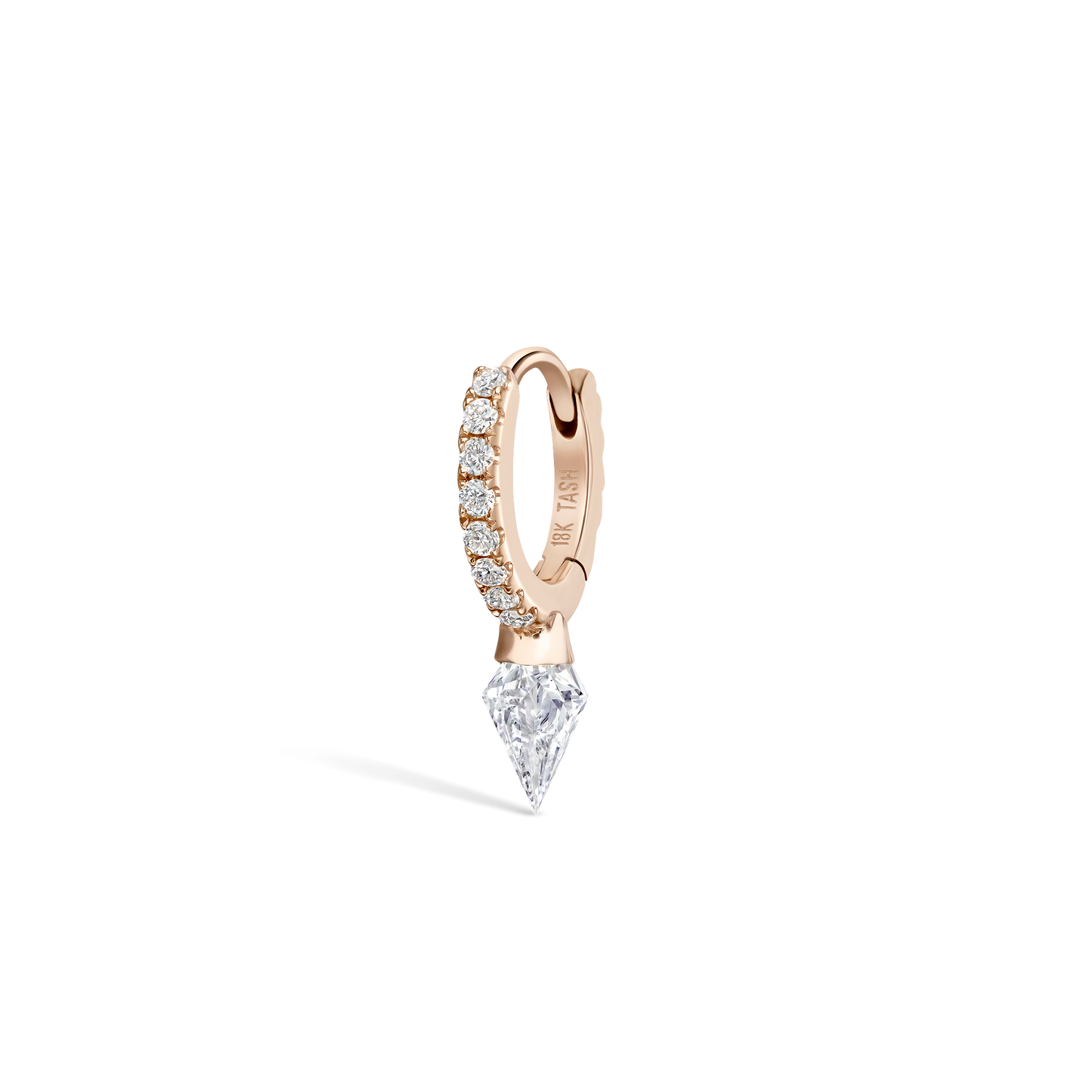 Silhouette Diamond Short Spike Eternity Hoop Earring