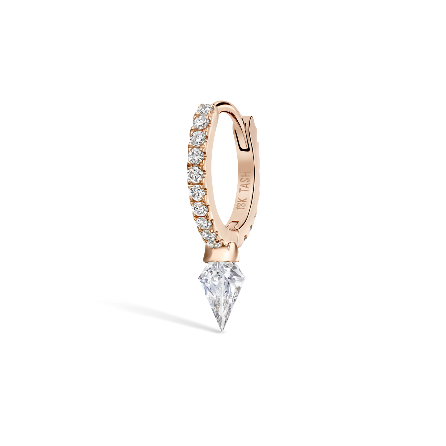 Silhouette Diamond Short Spike Eternity Hoop Earring