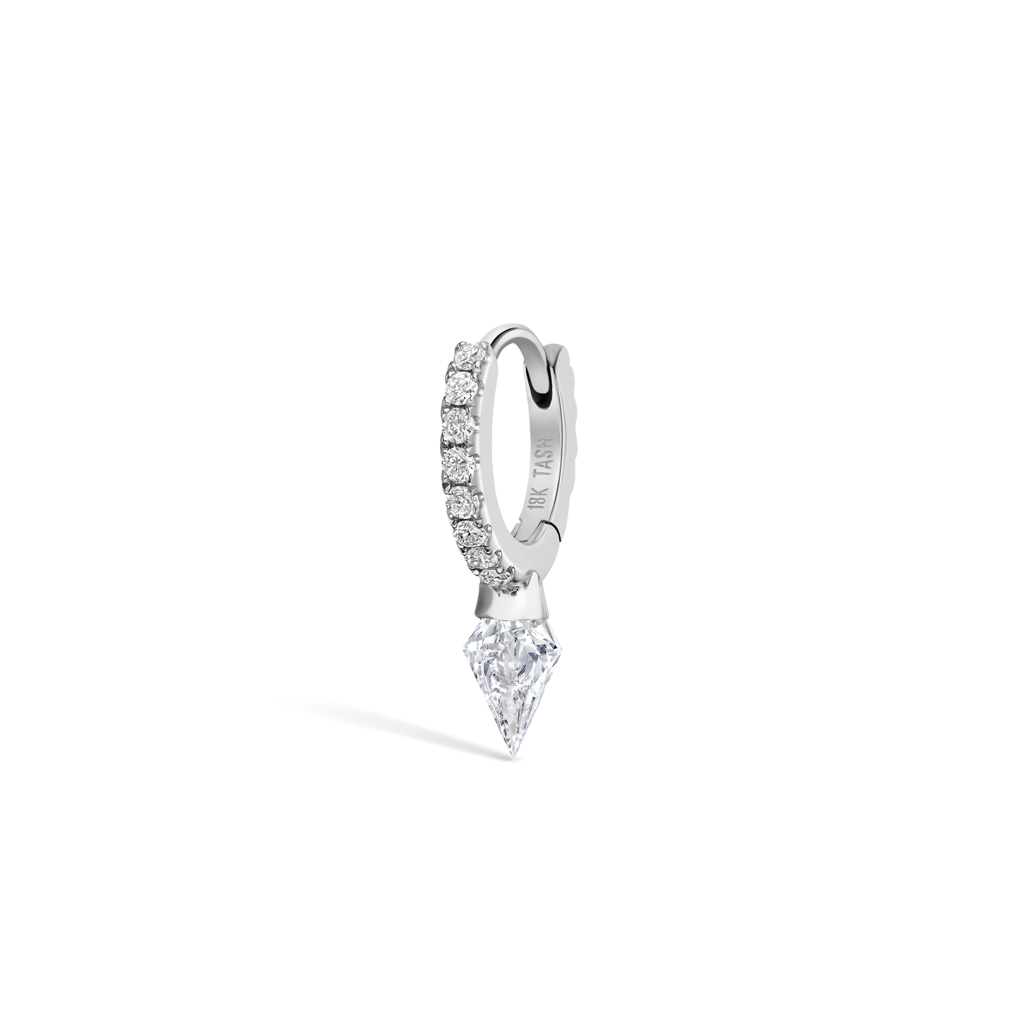 Silhouette Diamond Short Spike Eternity Hoop Earring