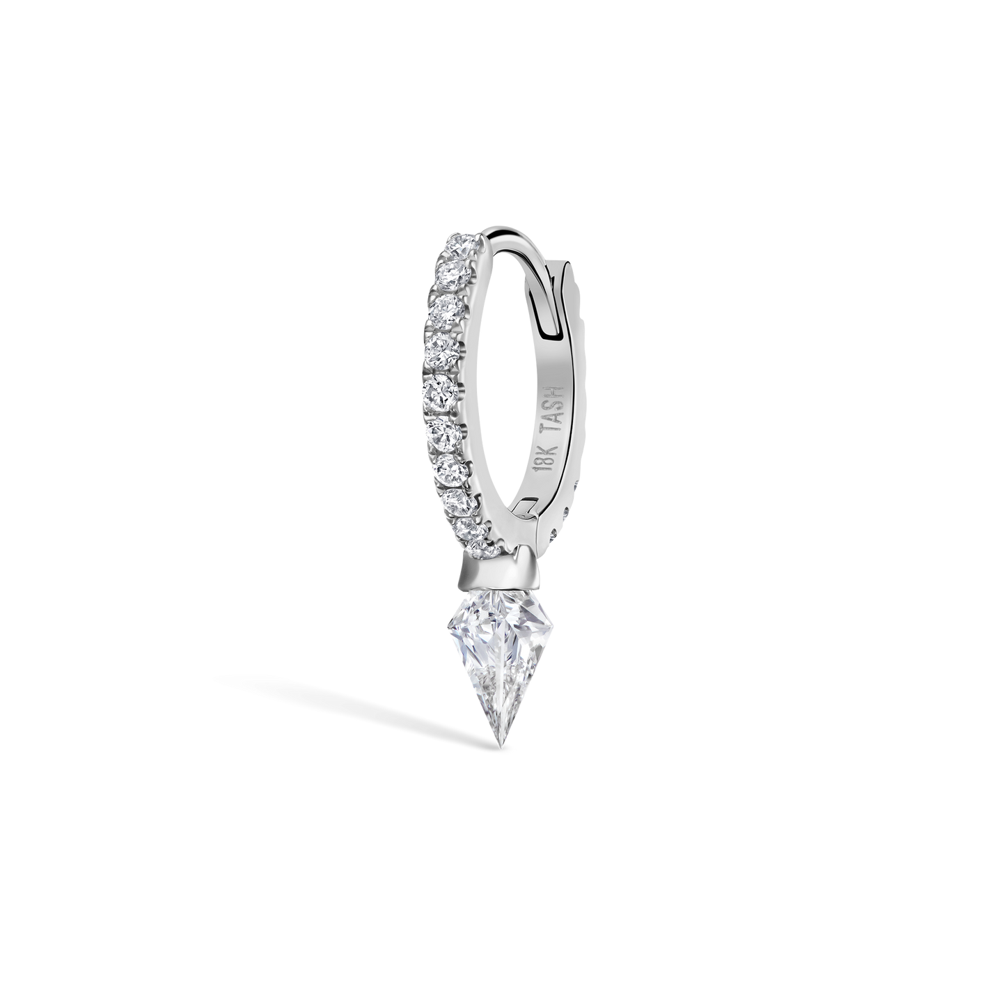 Silhouette Diamond Short Spike Eternity Hoop Earring