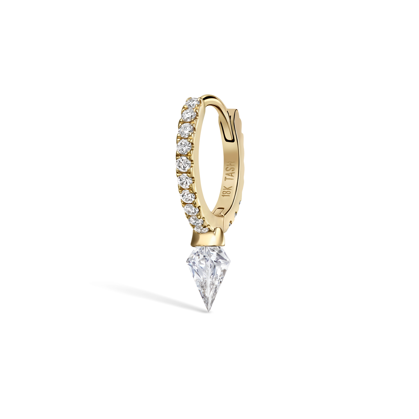 Silhouette Diamond Short Spike Eternity Hoop Earring