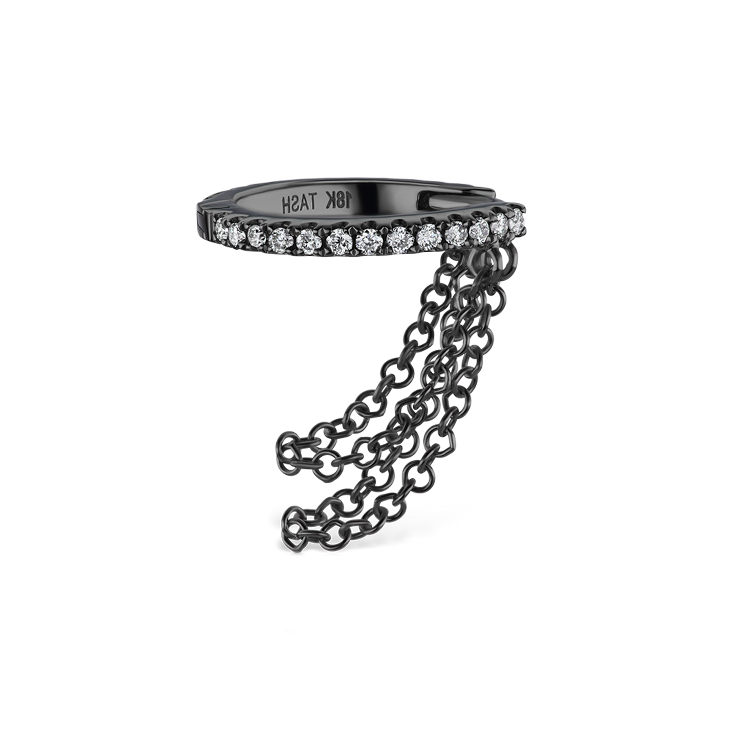 Diamond Eternity with Two Chains Hoop Earring