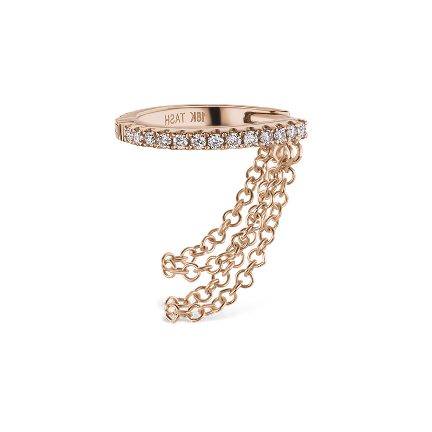 Diamond Eternity with Two Chains Hoop Earring