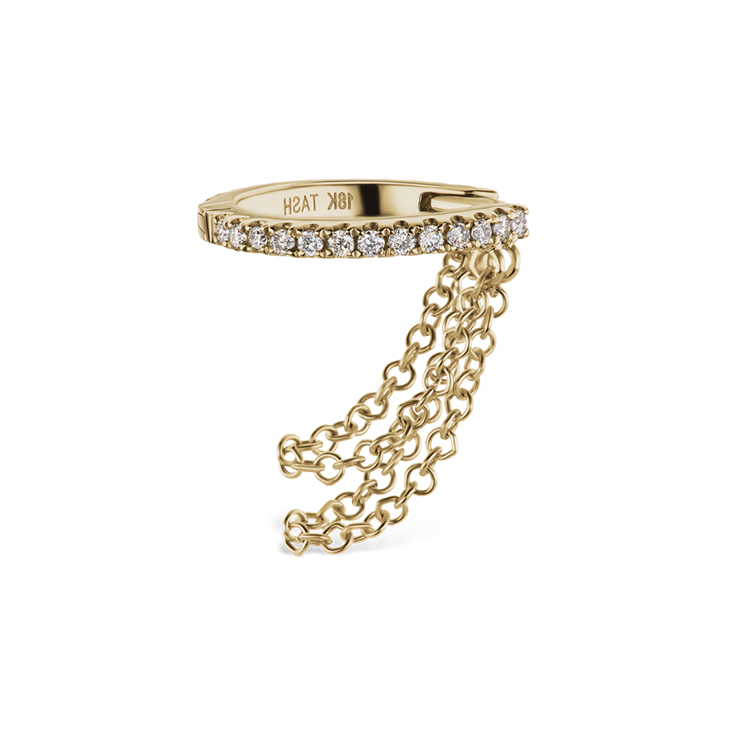 Diamond Eternity with Two Chains Hoop Earring