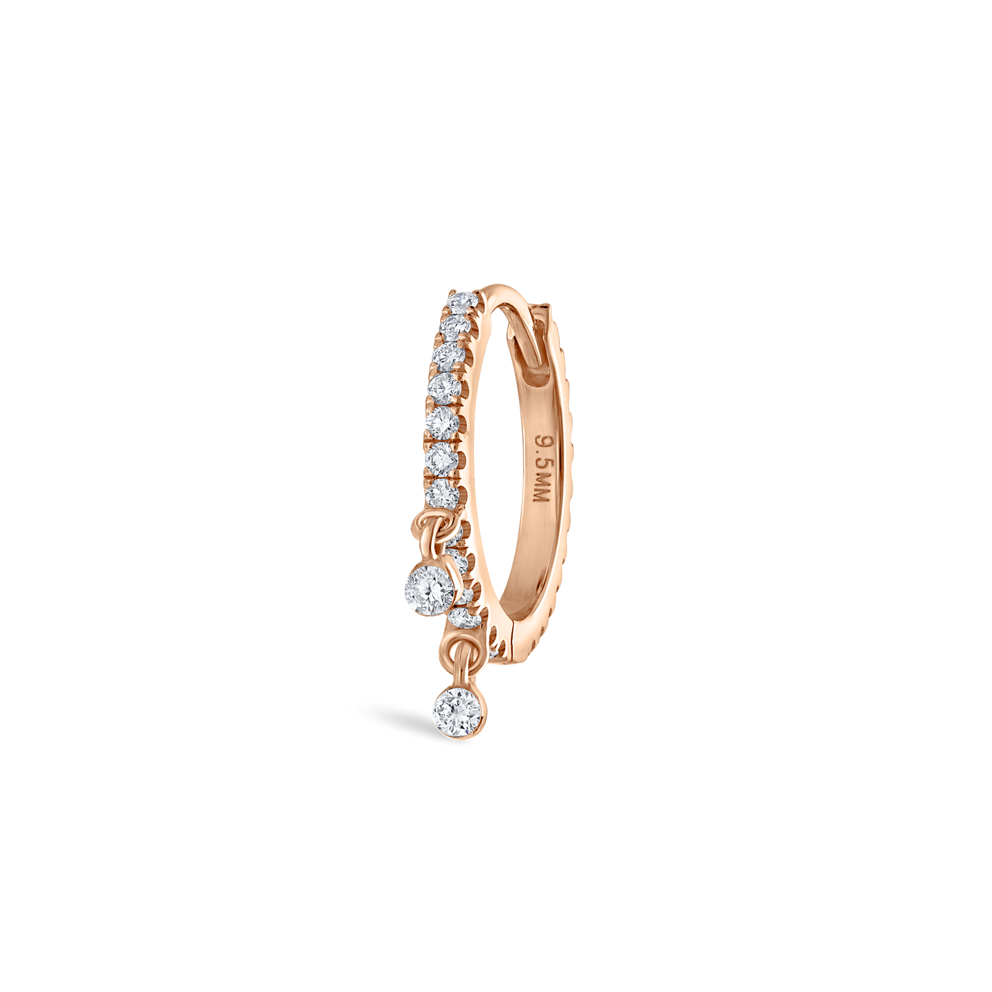 Diamond Eternity Double Dangle Hoop Earring