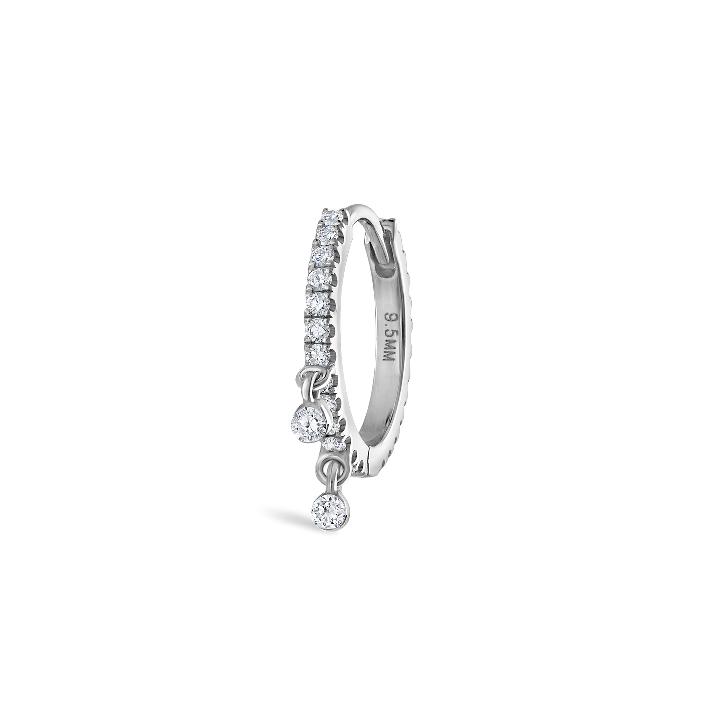 Diamond Eternity Double Dangle Hoop Earring