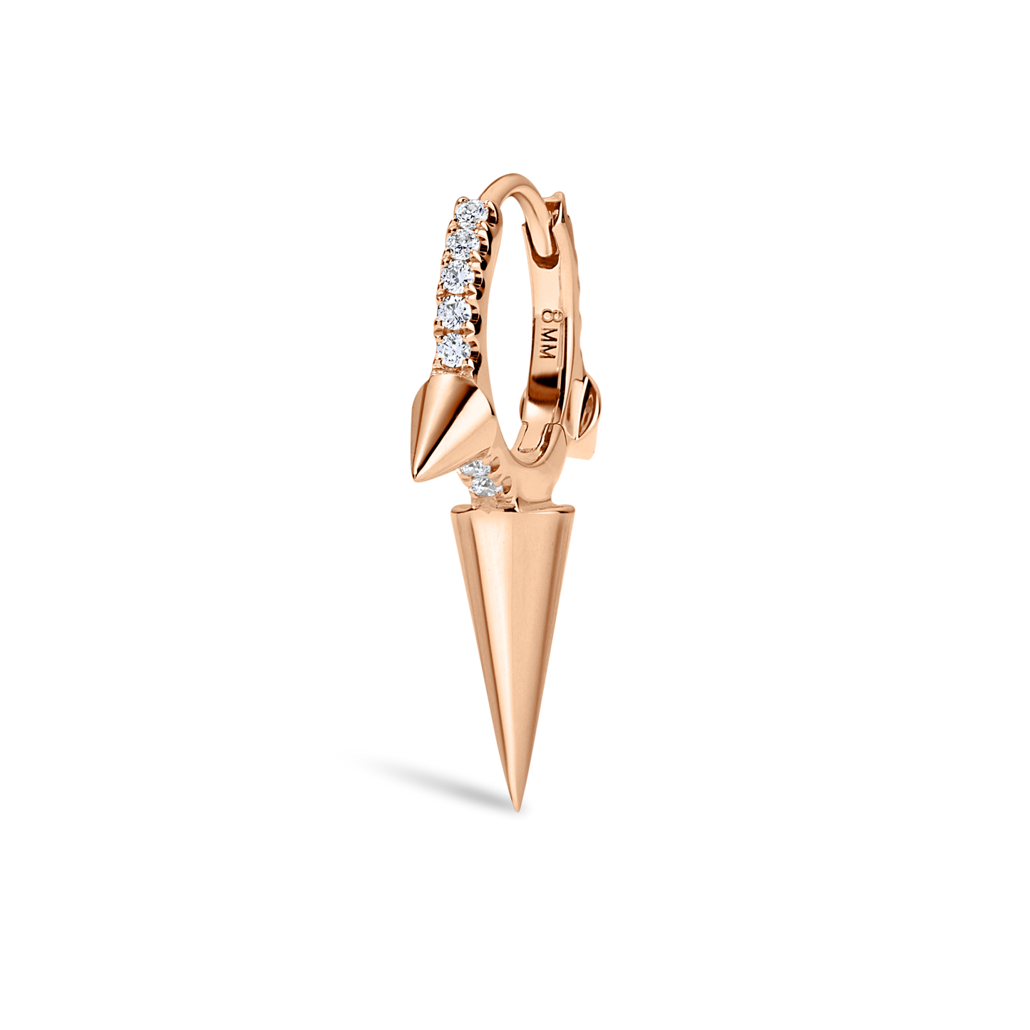 Triple Long Spike Diamond Eternity Hoop Earring