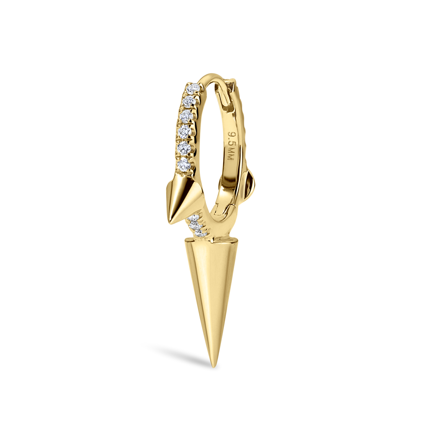 Triple Long Spike Diamond Eternity Hoop Earring