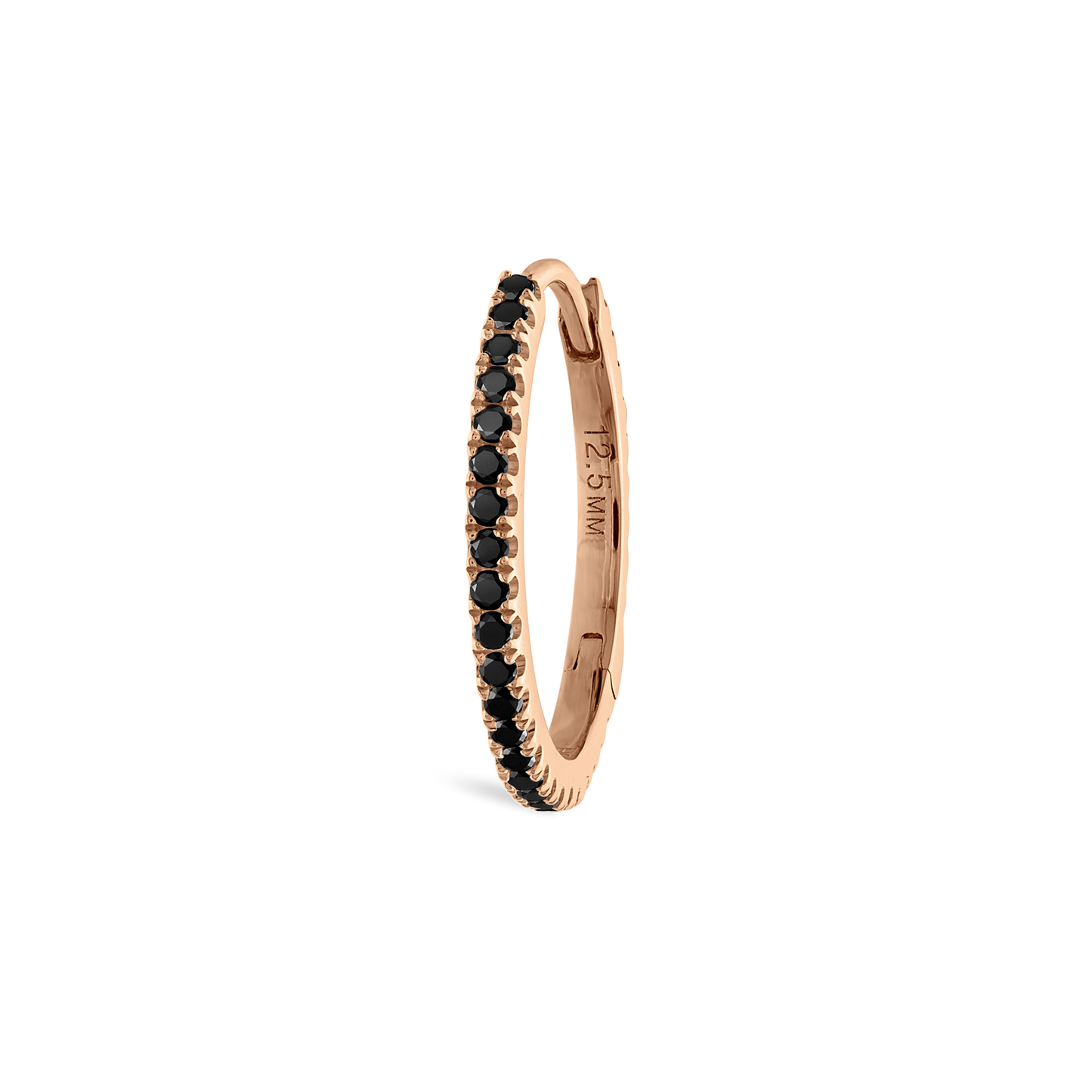 Black Diamond Eternity Hoop Earring