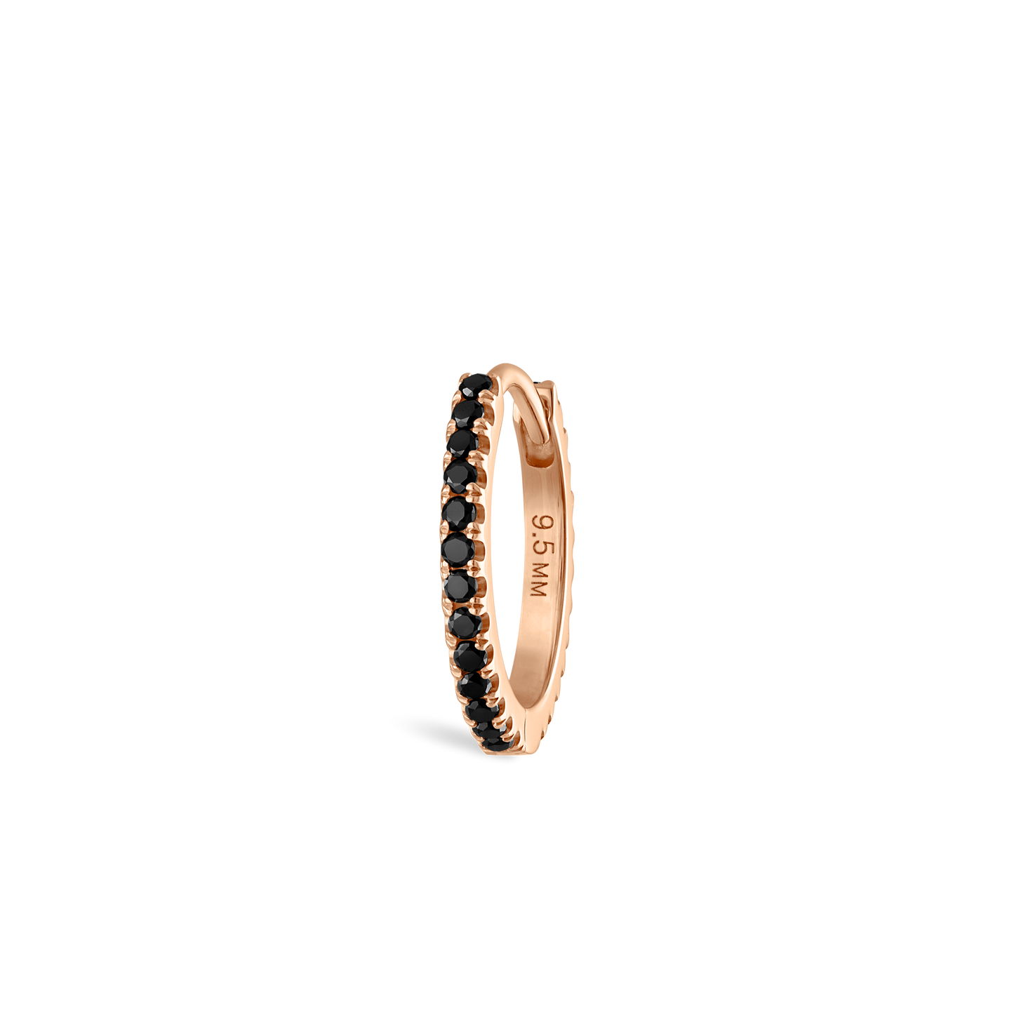 Black Diamond Eternity Hoop Earring