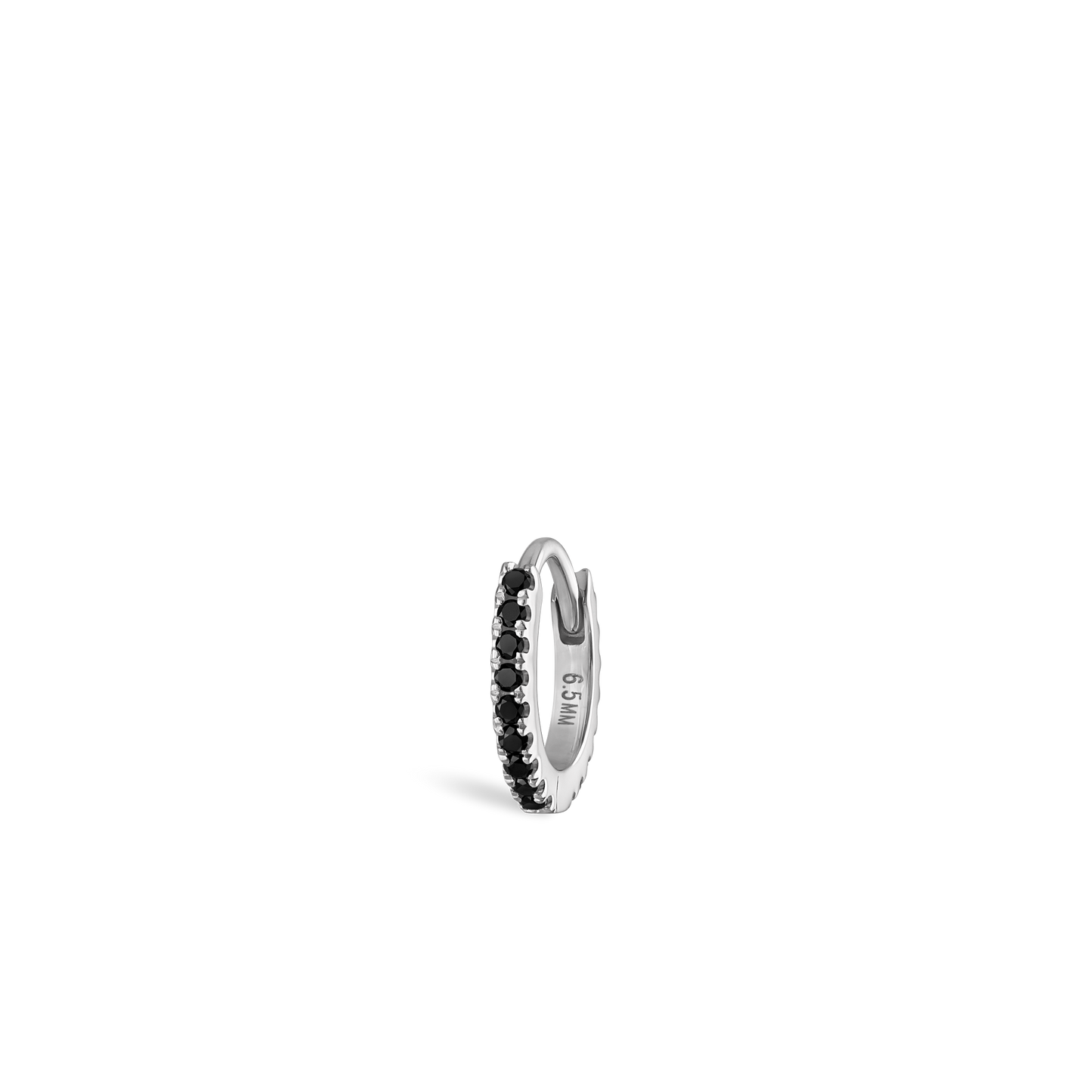 Black Diamond Eternity Hoop Earring