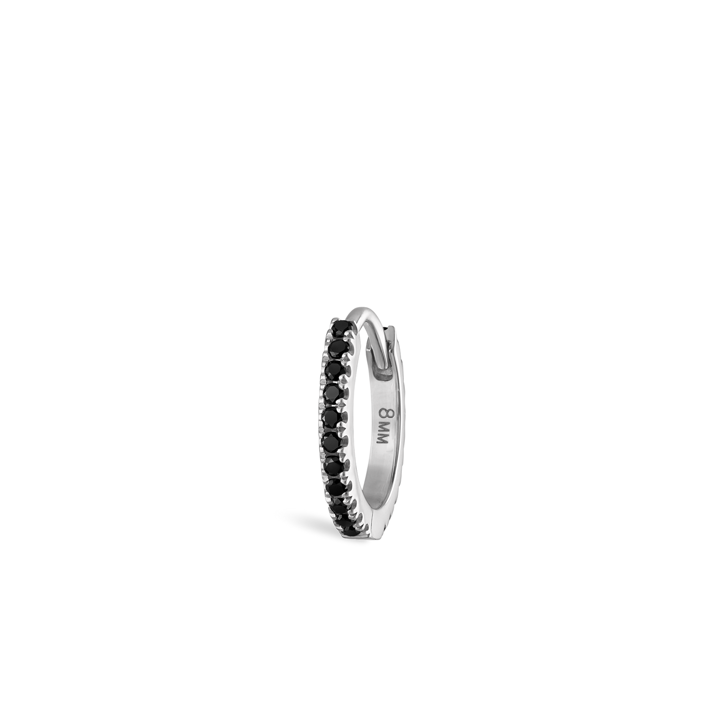 Black Diamond Eternity Hoop Earring