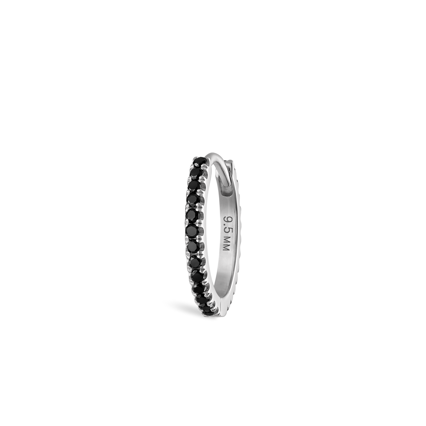 Black Diamond Eternity Hoop Earring