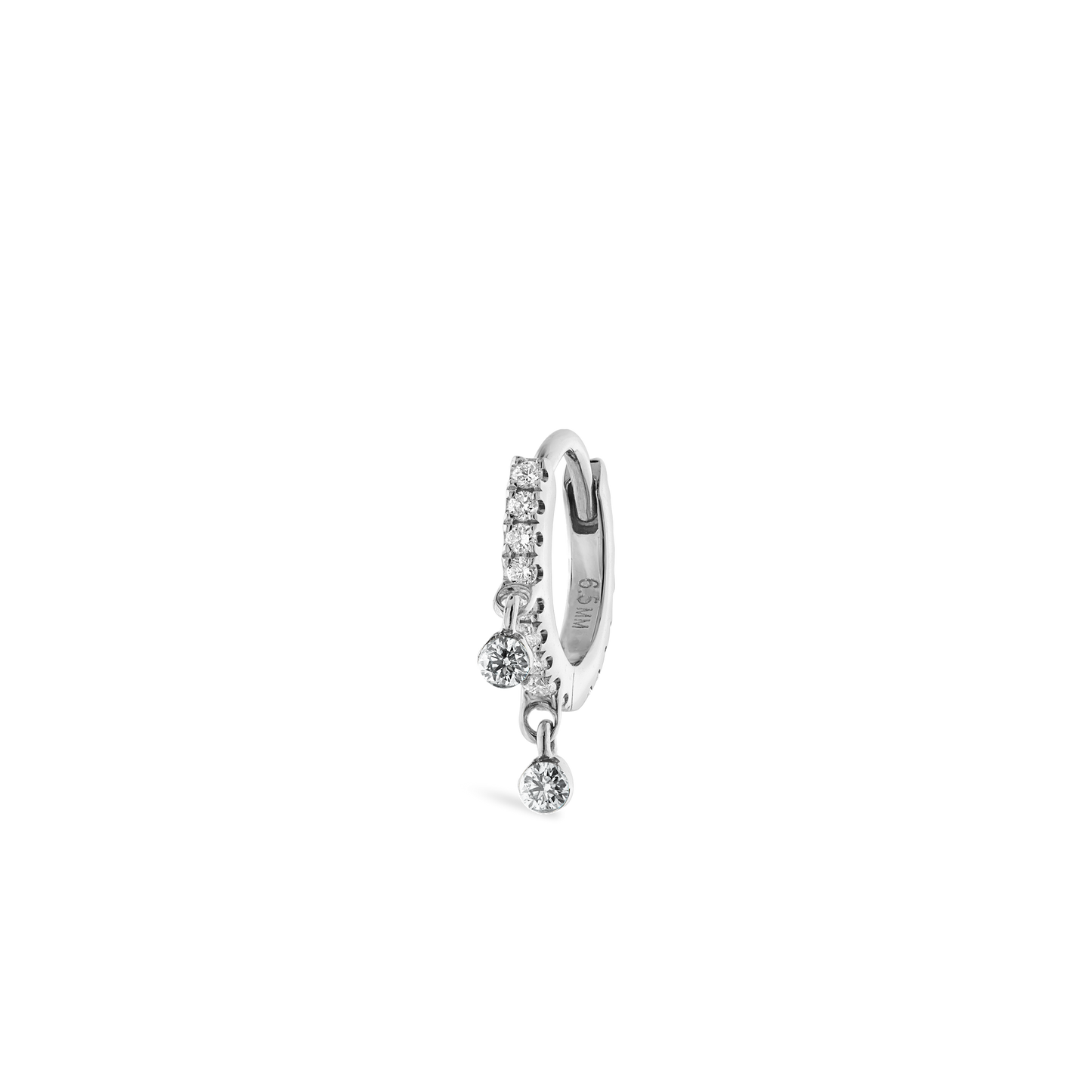 Diamond Eternity Double Dangle Hoop Earring