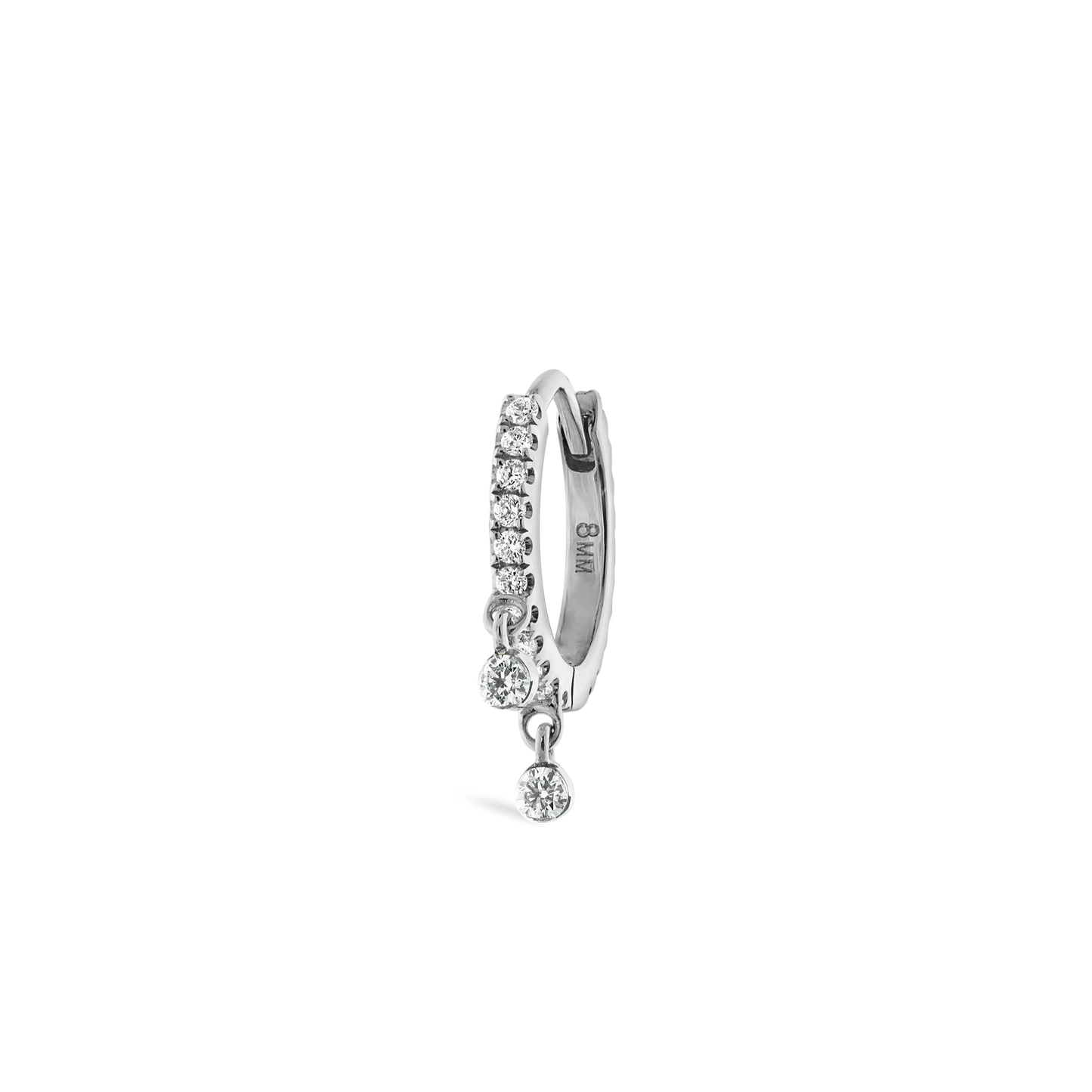 Diamond Eternity Double Dangle Hoop Earring