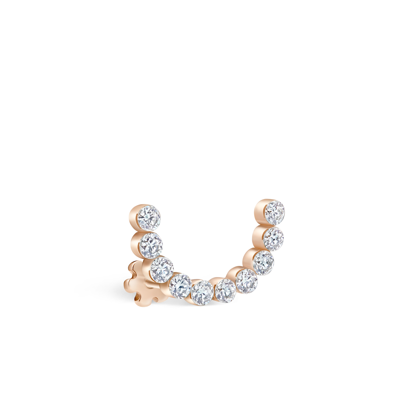 Invisible Set Diamond Demi Eternity Threaded Stud Earring