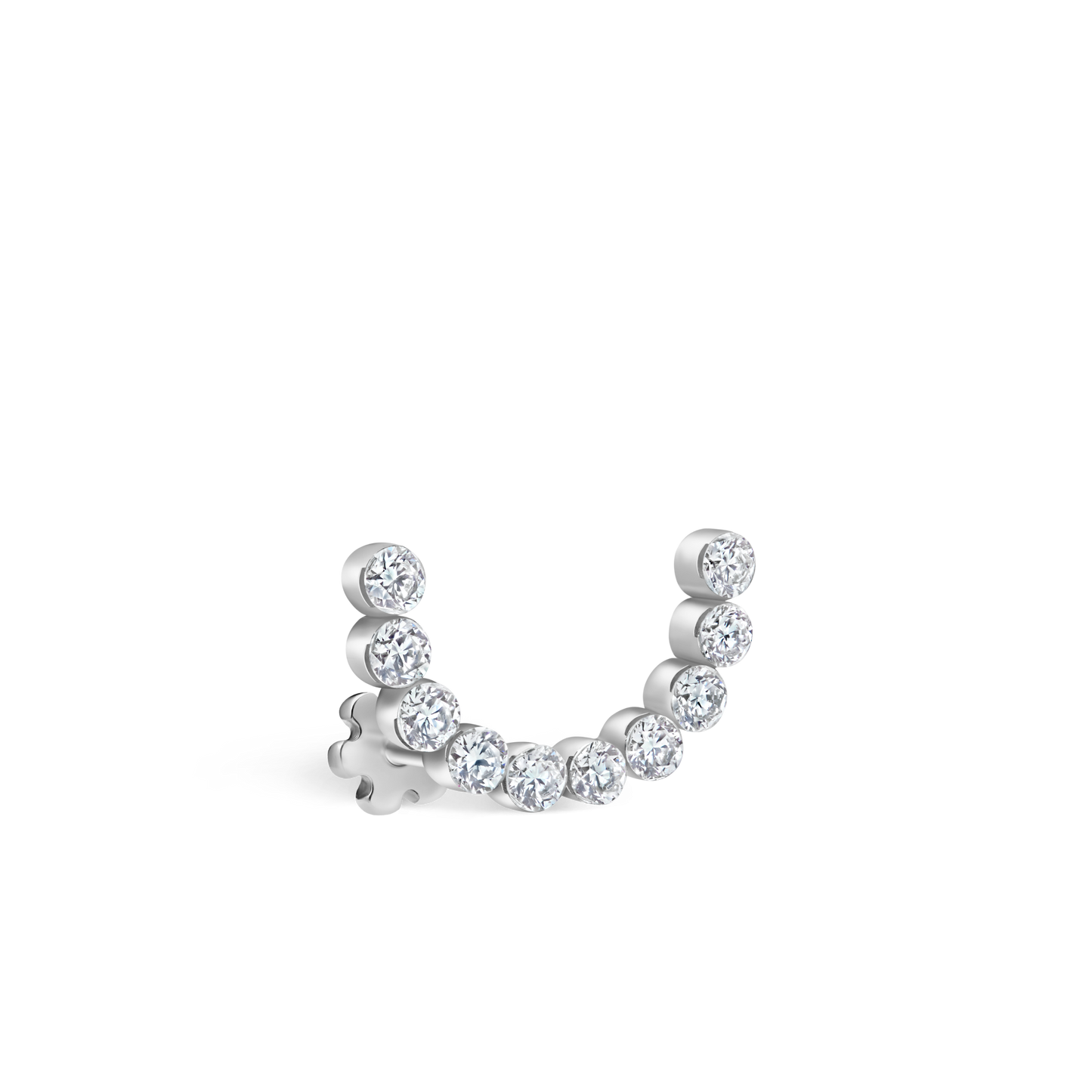 Invisible Set Diamond Demi Eternity Threaded Stud Earring