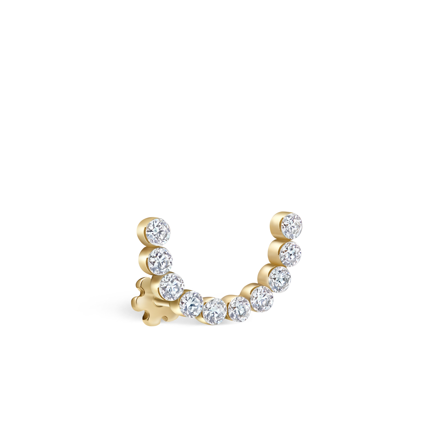 Invisible Set Diamond Demi Eternity Threaded Stud Earring