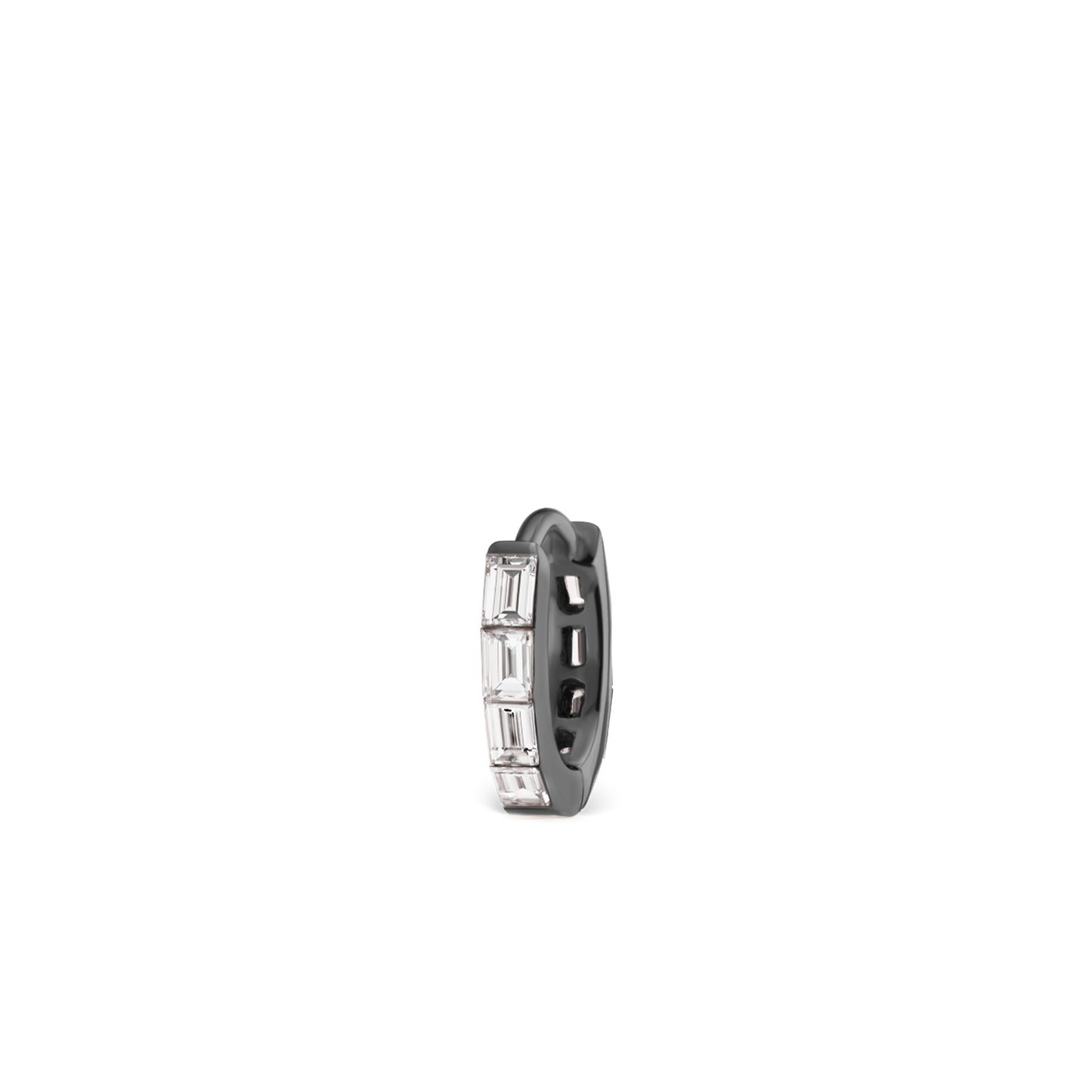 Invisible Set Baguette Diamond Eternity Hoop Earring