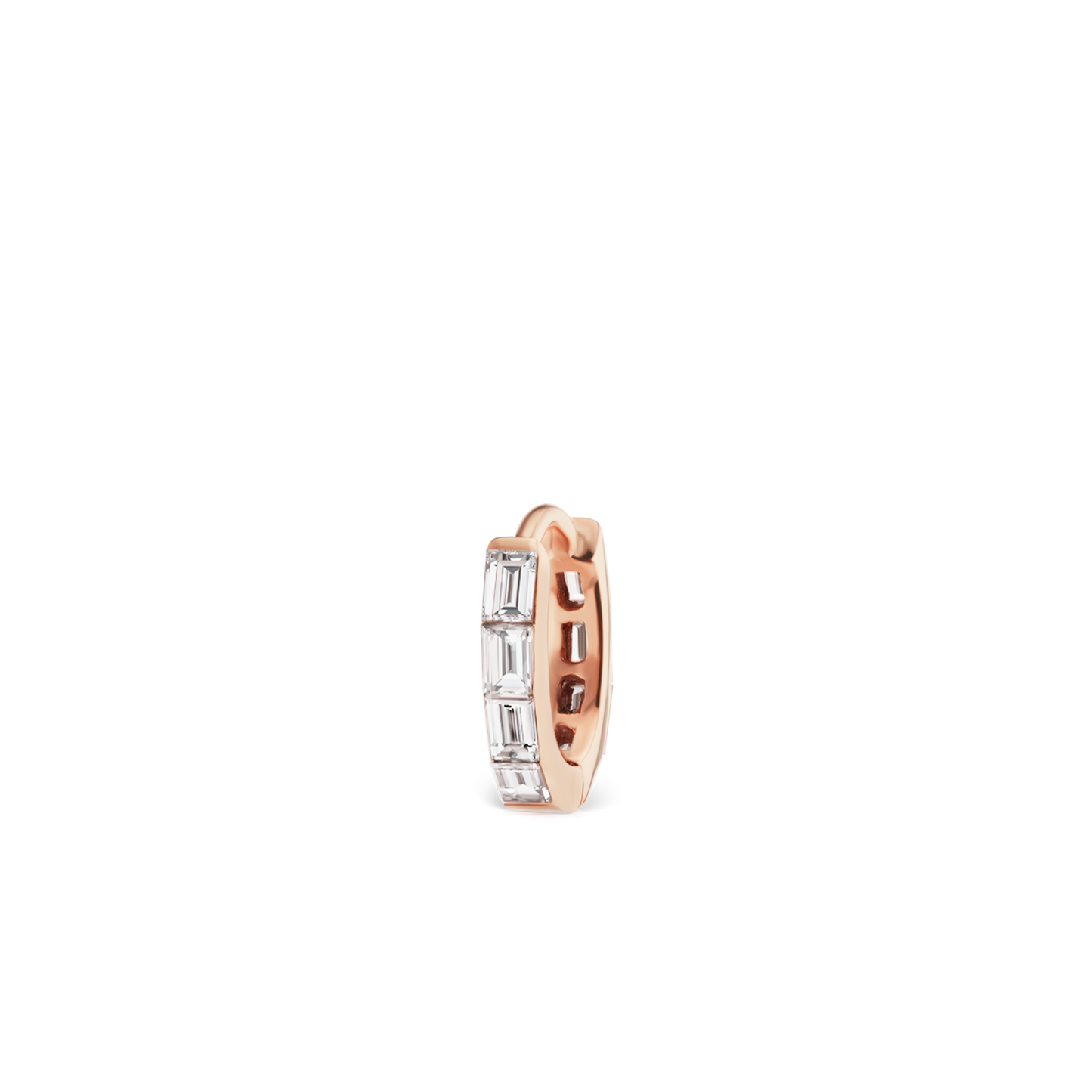 Invisible Set Baguette Diamond Eternity Hoop Earring
