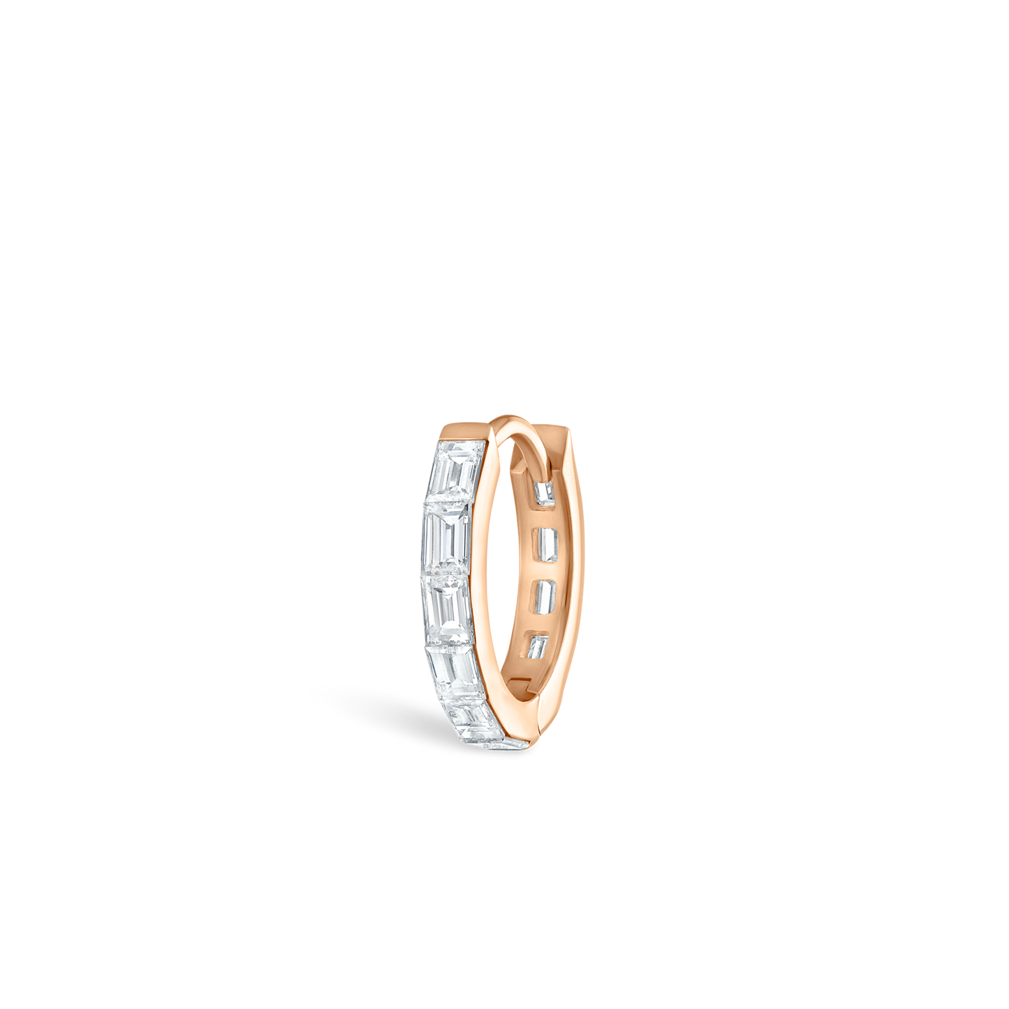 Invisible Set Baguette Diamond Eternity Hoop Earring