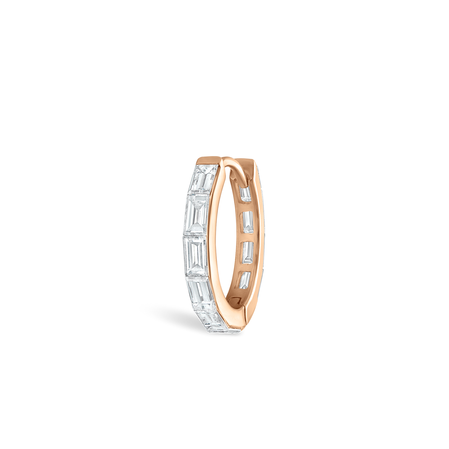 Invisible Set Baguette Diamond Eternity Hoop Earring
