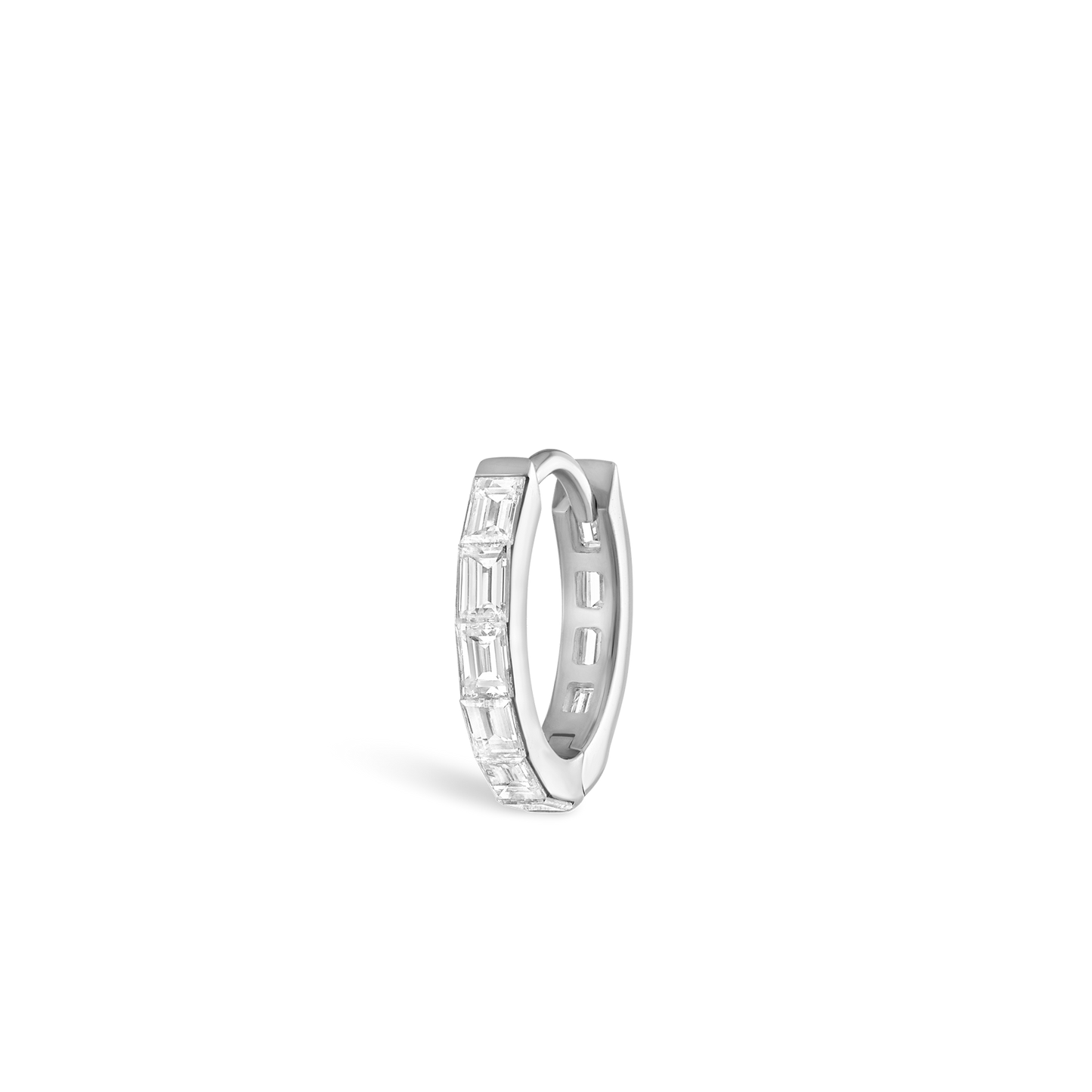 Invisible Set Baguette Diamond Eternity Hoop Earring