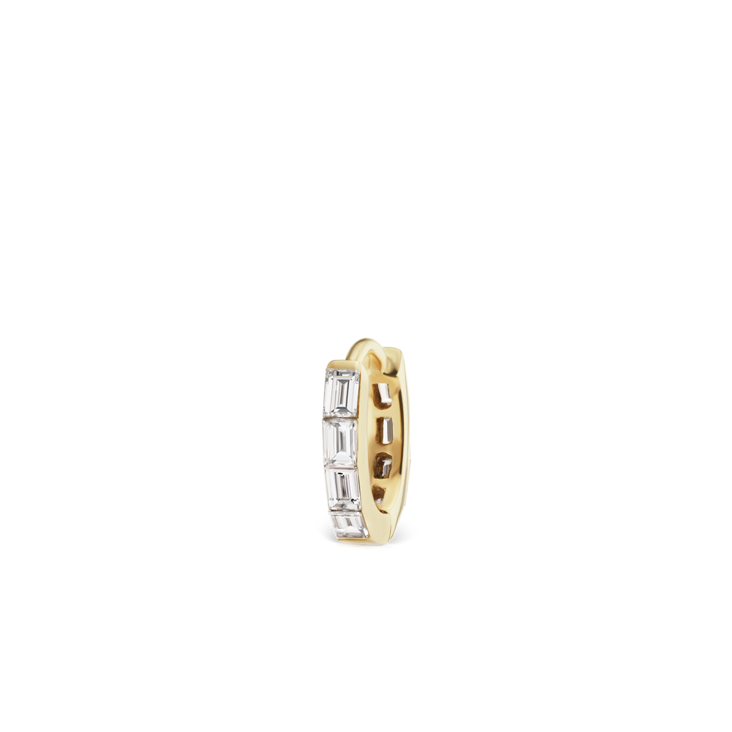 Invisible Set Baguette Diamond Eternity Hoop Earring