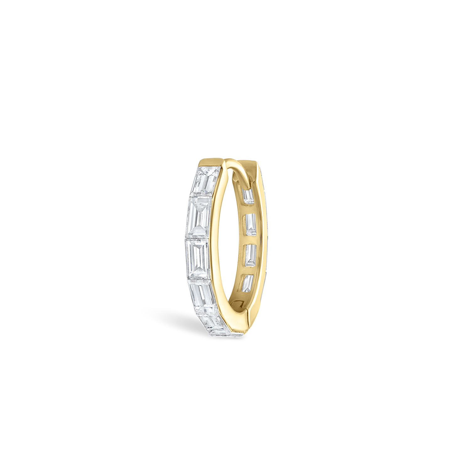 Invisible Set Baguette Diamond Eternity Hoop Earring