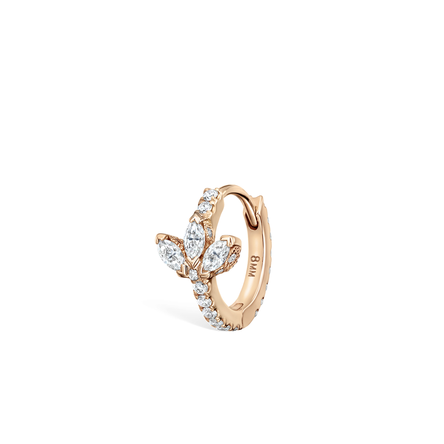 Diamond Lotus Eternity Hoop Earring